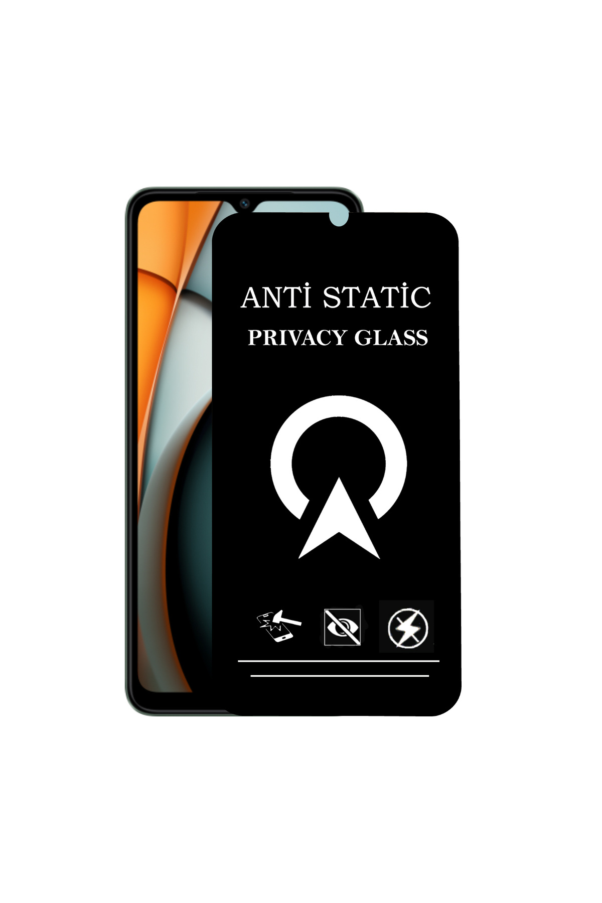 Xiaomi Redmi A3 4G ile Uyumlu Tam Kaplayan Anti Statik Görünmez Safir Ekran Koruyucu Hayalet Cam