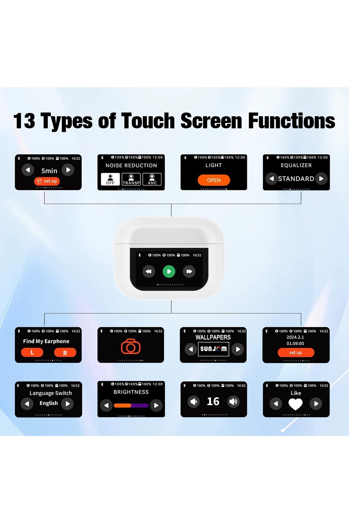 Generic-SUNJOM Smartbuds Bluetooth 5.4 Transparency Mode 98% Active Noise Cancelling Reduction TWS Earphone 3