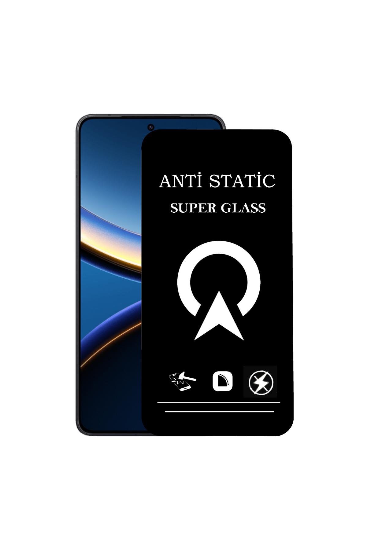 Xiaomi Poco F7 Pro ile Uyumlu Tam Kaplayan Anti Statik Çizilmez Safir Ekran Koruyucu Cam