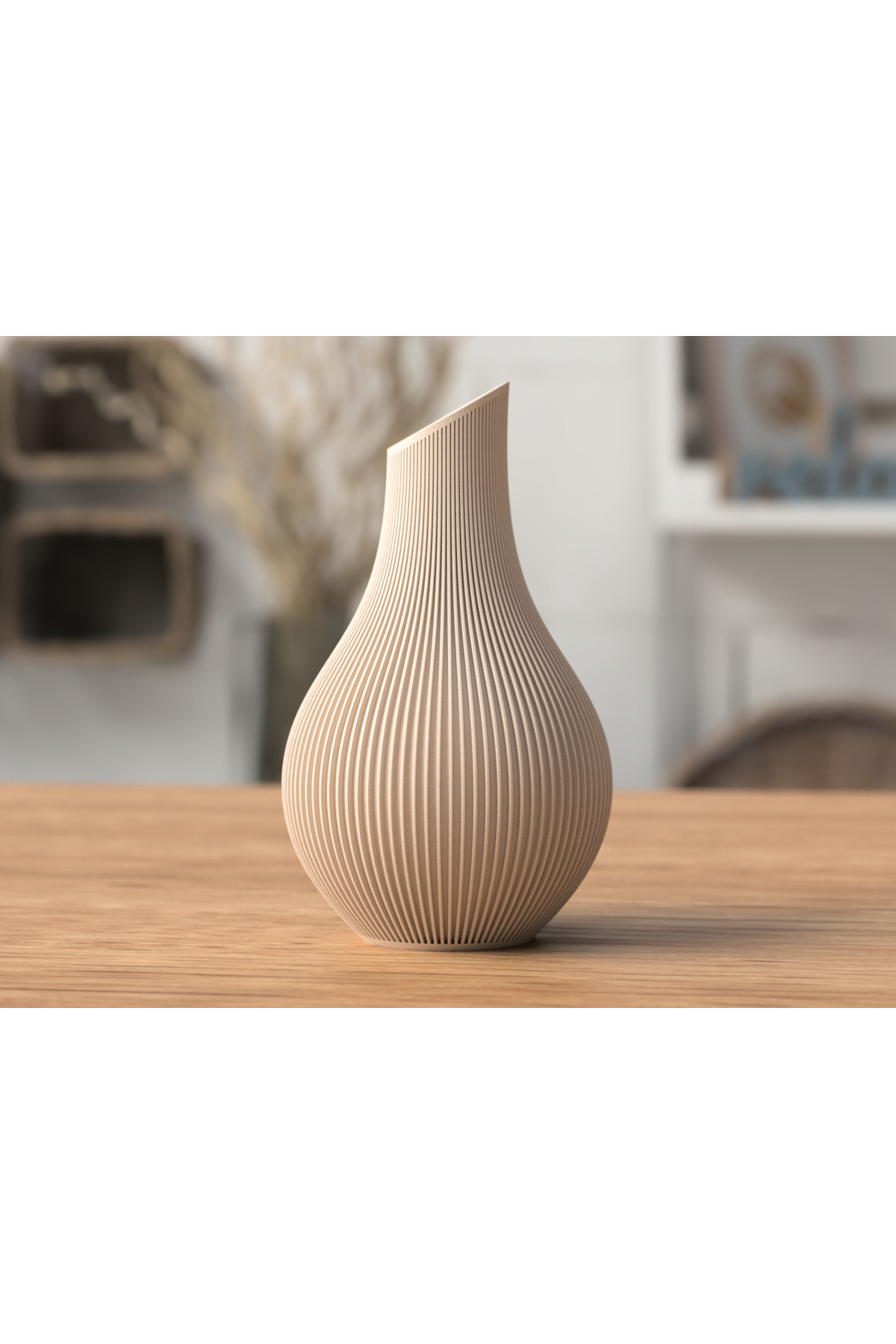 Dekorative Vase im Japandi-Stil – 3D-gedrucktes modernes Design (18 cm)