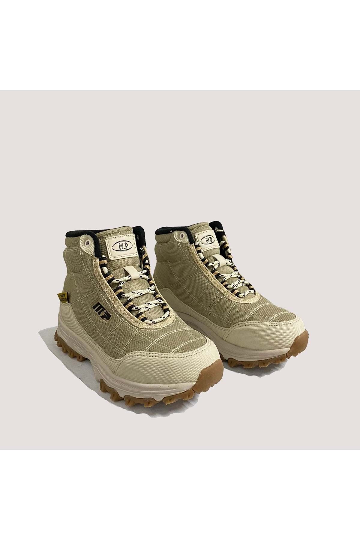 Kışlık Suya Dayanıklı Bağcıklı Unisex Outdoor Ayakkabı Bej