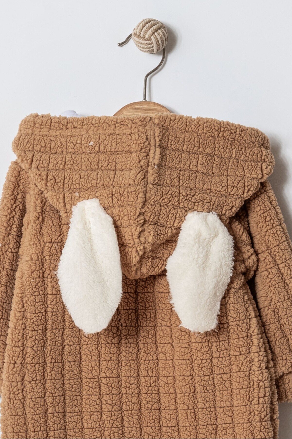 Chicsy Baby Kışlık Tatlı Kulaklı Welsoft Çift Fermuarlı Kolay Giyimli Kapüşonlu Bebek Tulum fotoğrafı 4 (önizleme)