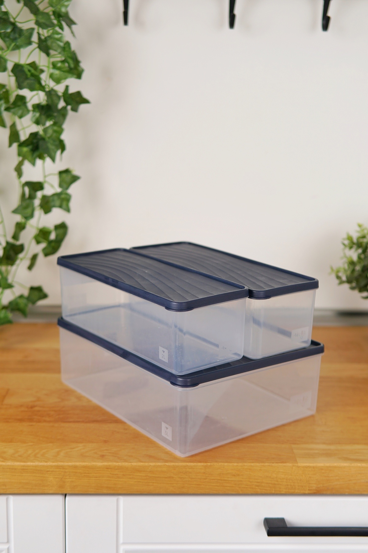 EVLE-Deep Freezer Storage Container Set of 3 (5 Lt + 2 X 2 Lt), Blue 6