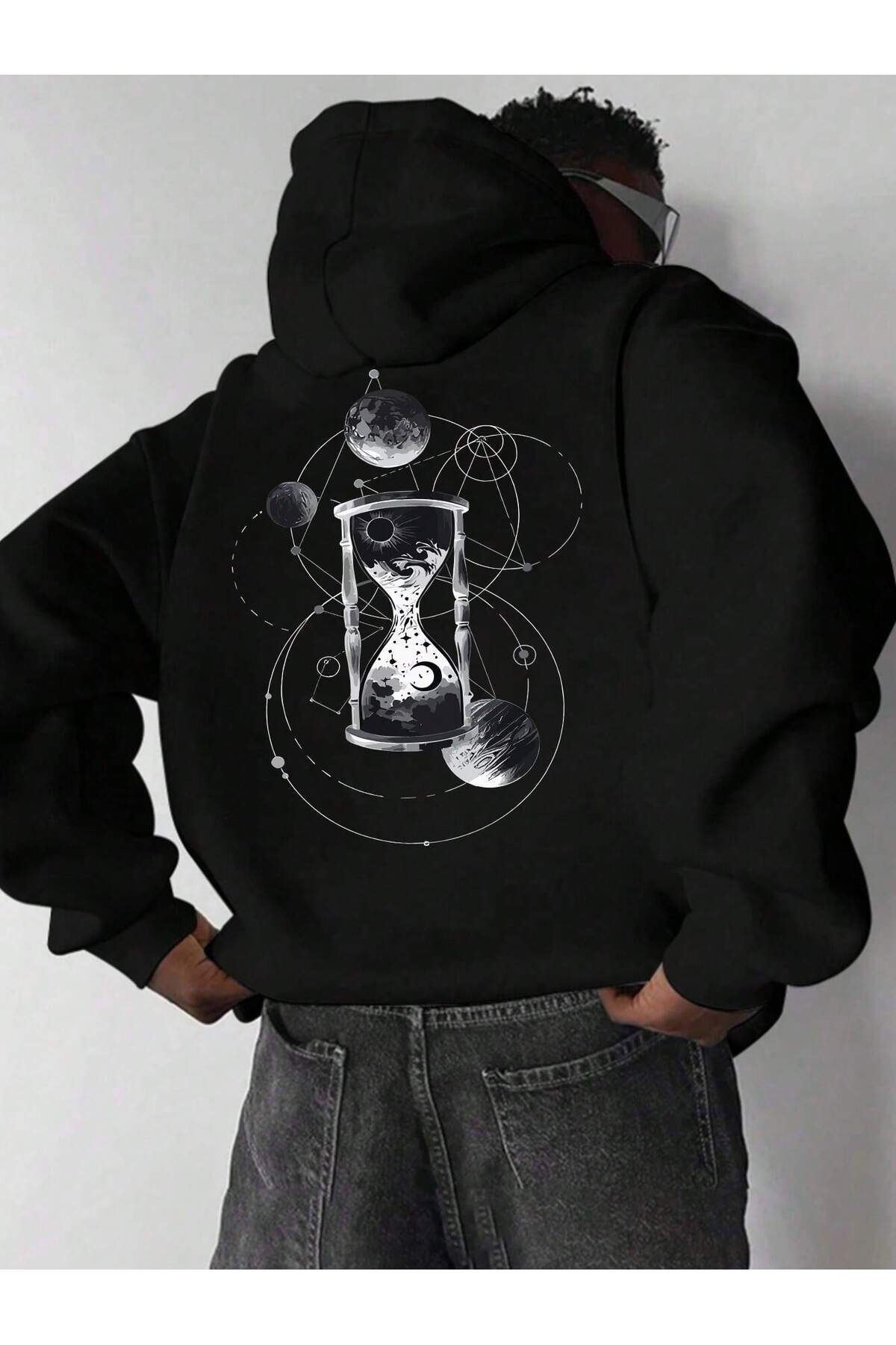 هودي ساعة رملية وكواكب أسود