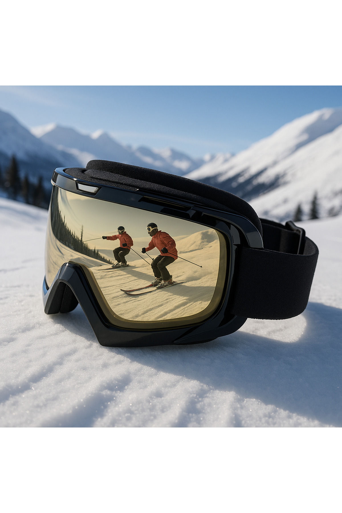 Angel Eyes Kayak Gözlüğü Antifog Ventilli Uv Korumalı Güneş Kar Gözlük Siyah-Siyah Snowboard Glasses Sporu
