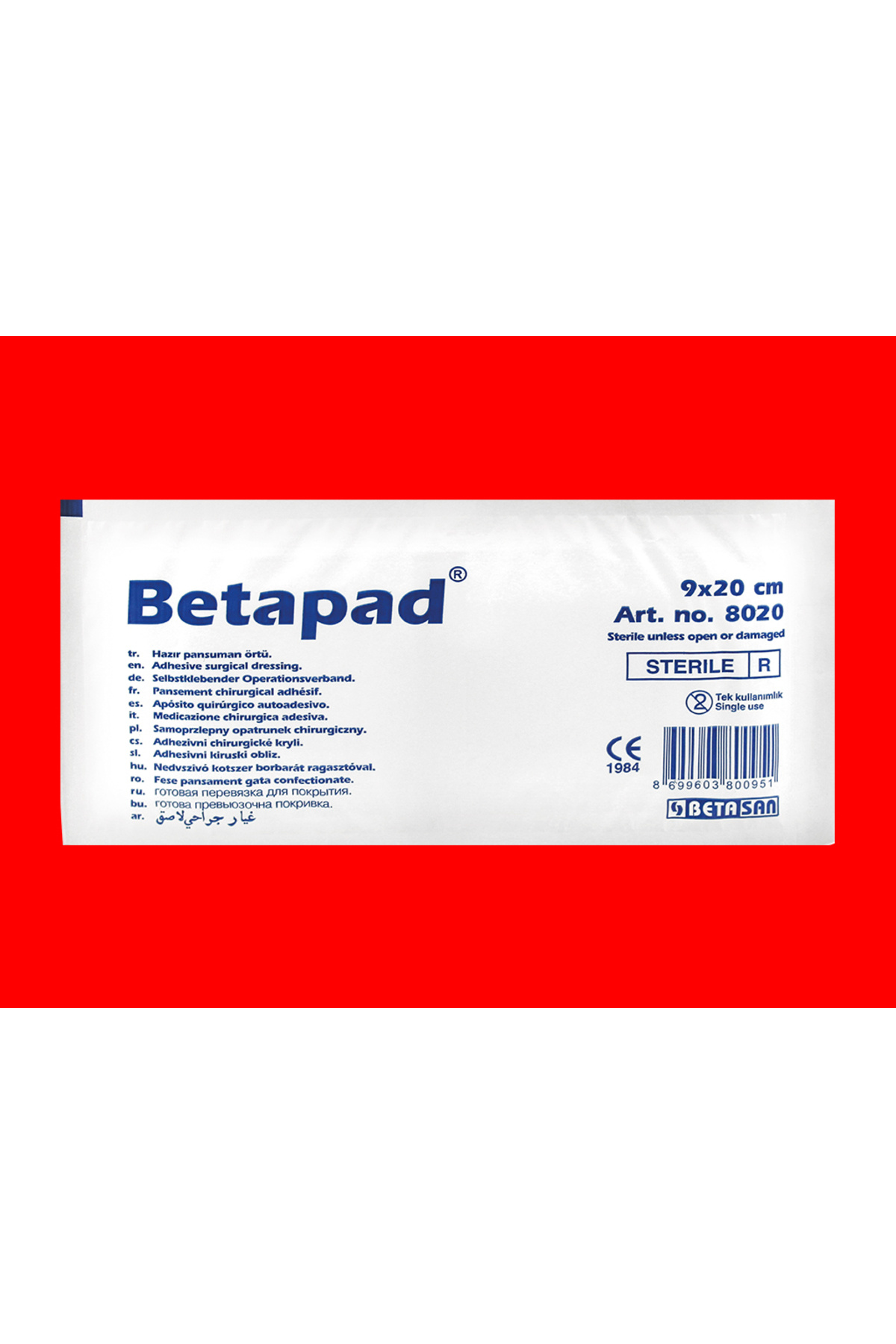 BETAPAD HAZIR PANSUMAN ÖRTÜSÜ 9CM X 20CM