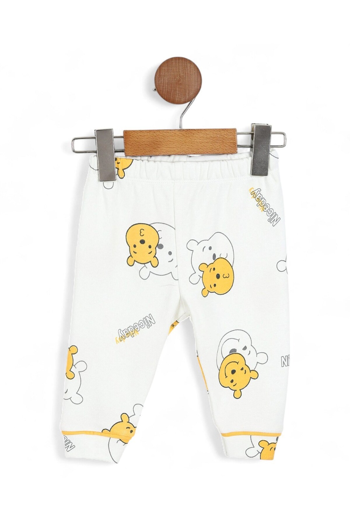 voyyo kids baby Erkek Bebek 6-9-12-18-24 Ay Pooh Baskılı, Kruvaze Yakalı Mevsimlik Düğmeli Gecelik Pijjama Takımı fotoğrafı 5 (önizleme)