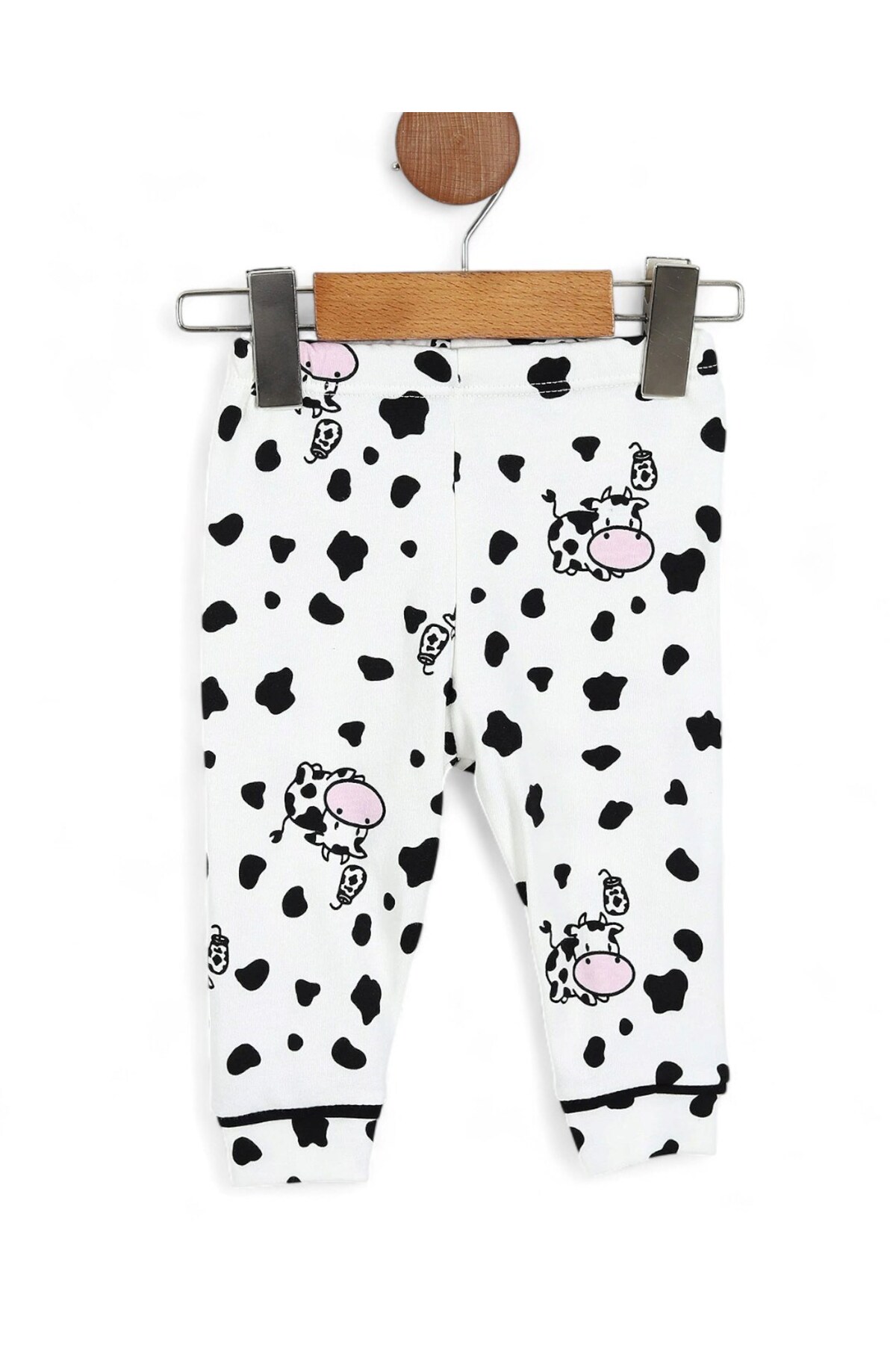 Ege Bebek Unisex Mevsimlik İnek Baskılı Kruvaze Yakalı 6-9-12-18-24 Ay Gecelik Pijama Takımı fotoğrafı 6 (önizleme)