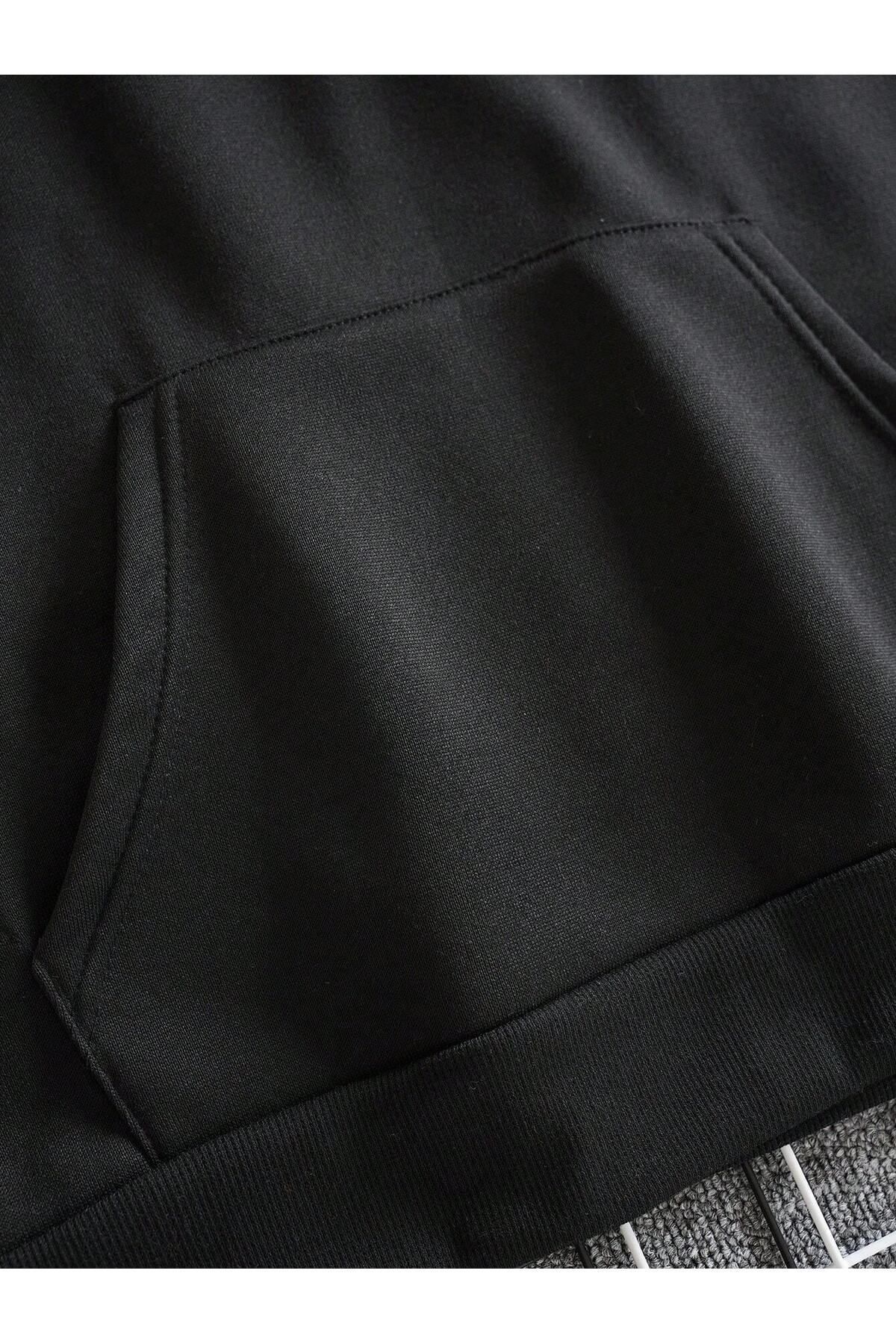 EYAX MODA UNISEX BÜYÜK BEDEN BASKILI KAPŞONLU SWEATSHIRT görsel 6