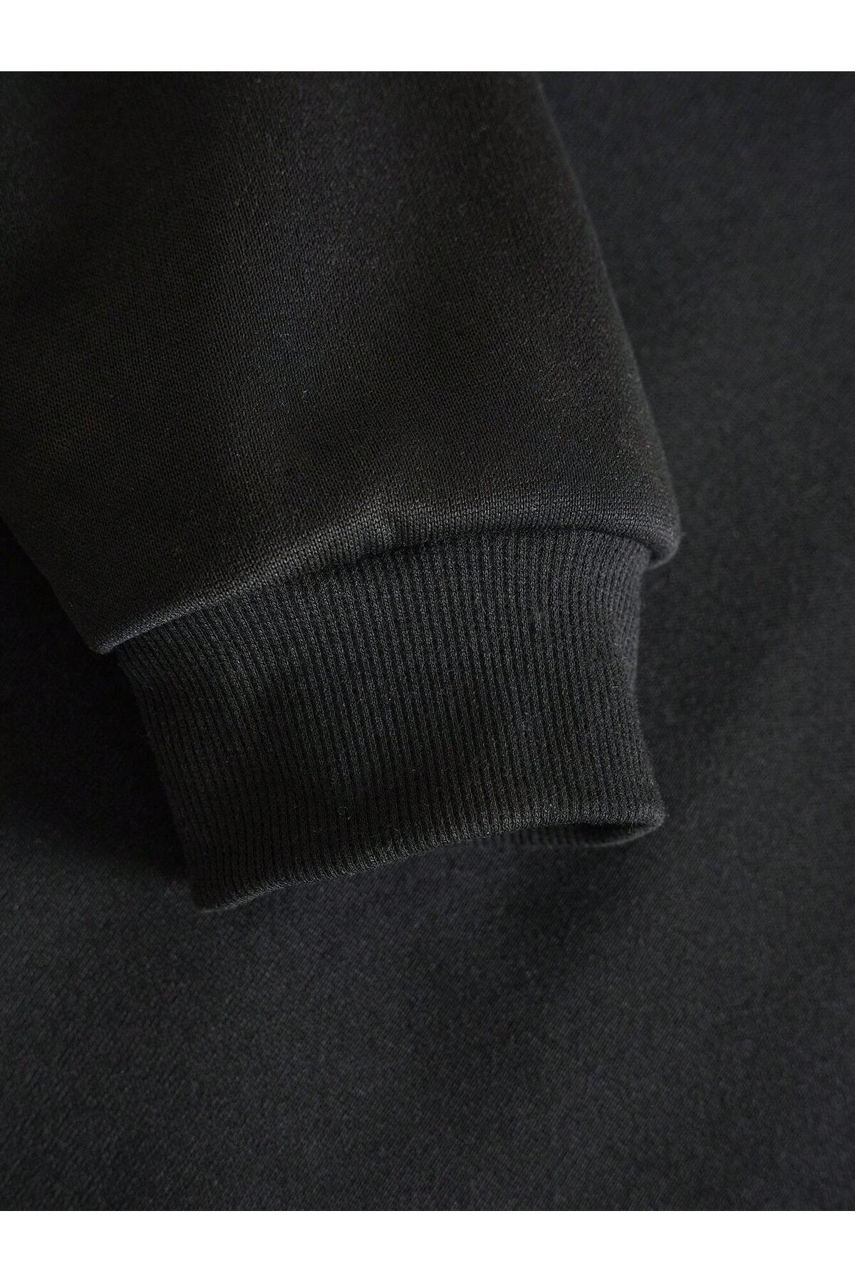 EYAX MODA UNISEX BÜYÜK BEDEN BASKILI KAPŞONLU SWEATSHIRT görsel 5