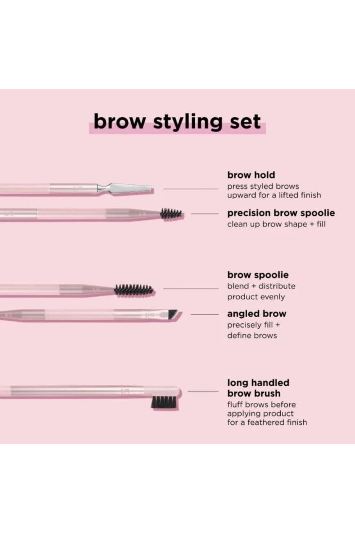 Real Techniques-Brow Styling Pink 3 Tools For Brow Lifting + Styling 6