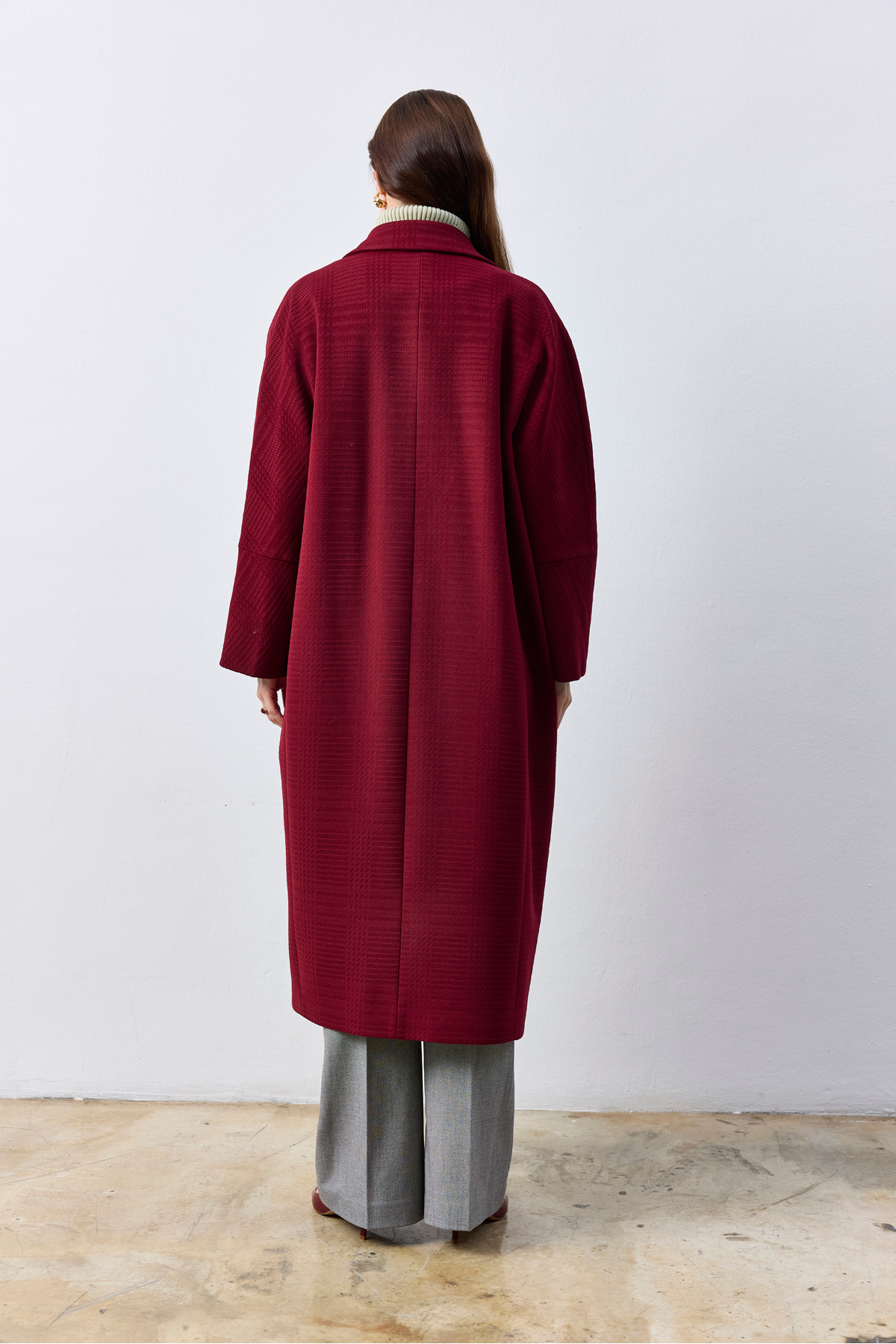 KENT Oversize Mürdüm Kaban görsel 4