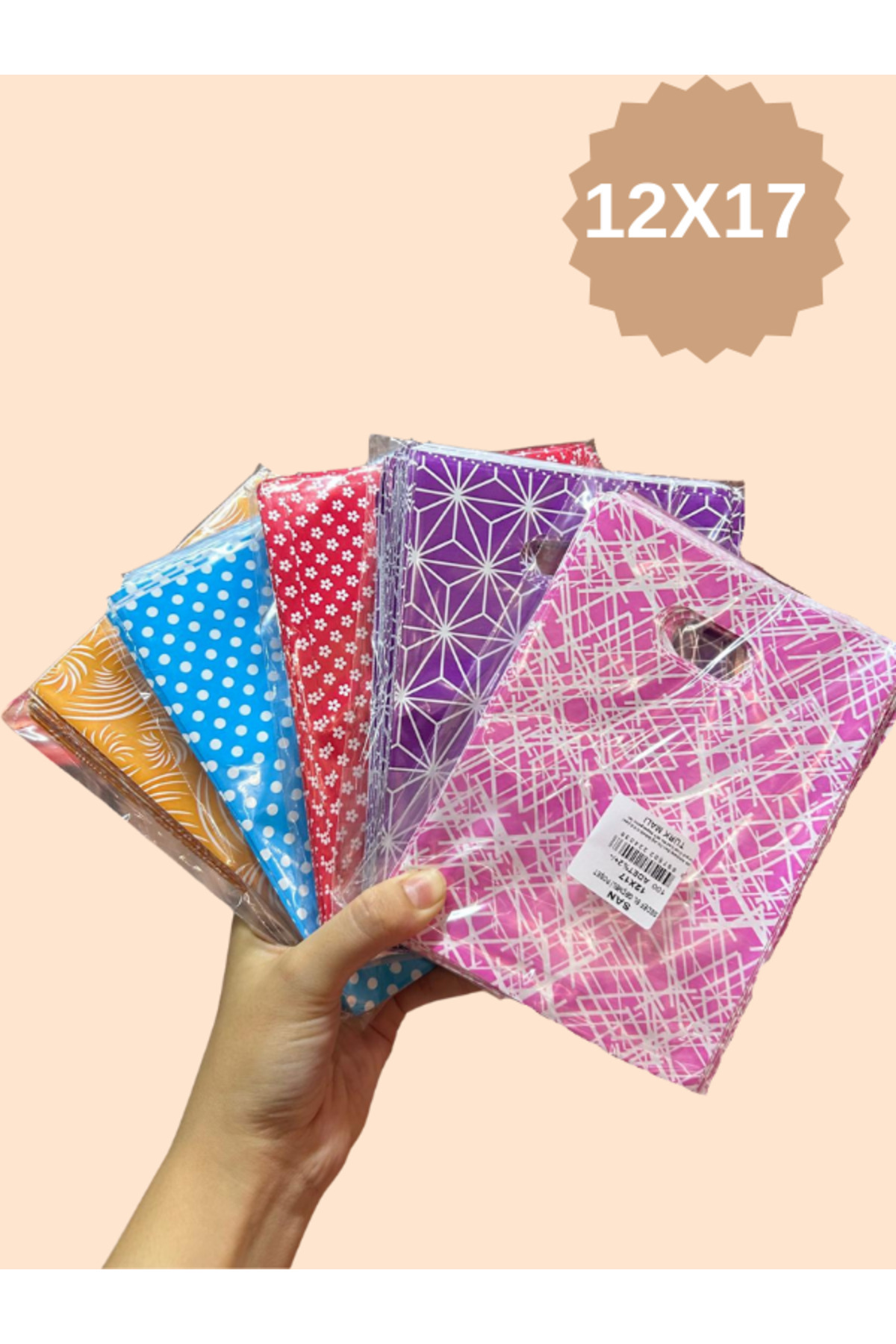 MEZ-PACK 12X17 HEDİYELİK POŞET EL GEÇME 100 ADET