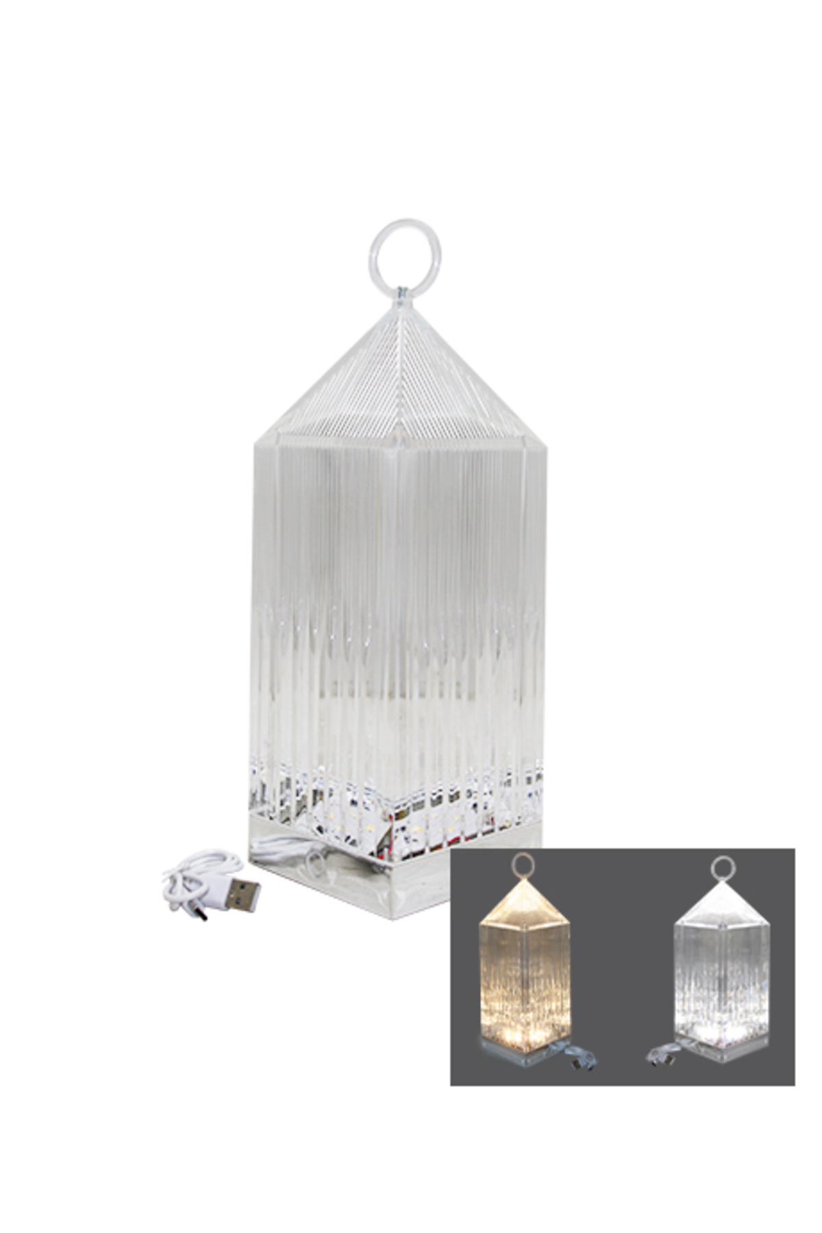 Fırsatkolik PİRAMİT KRİSTAL 3 RENK LED DOKUNMATİK USB ŞARJLI MASA LAMBASI (5067)