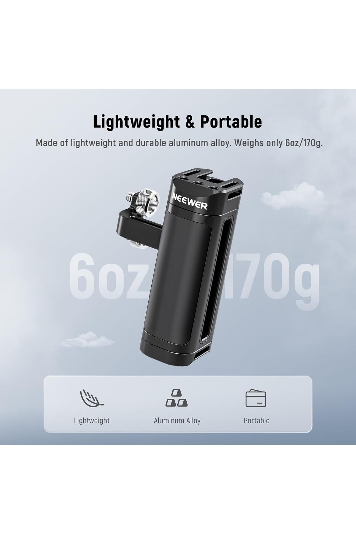 NEEWER-Side Handle Compatible with SmallRig Camera Cage, Lightweight Camera Handle Rig with D 7