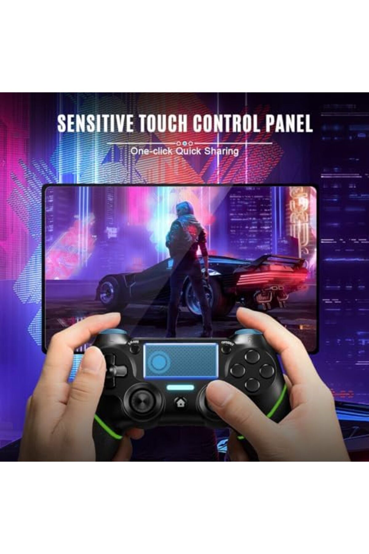 HEROCKX-Wireless Controller for PS4/Slim/Pro, with Dual Vibration Game Joystick Remote 7