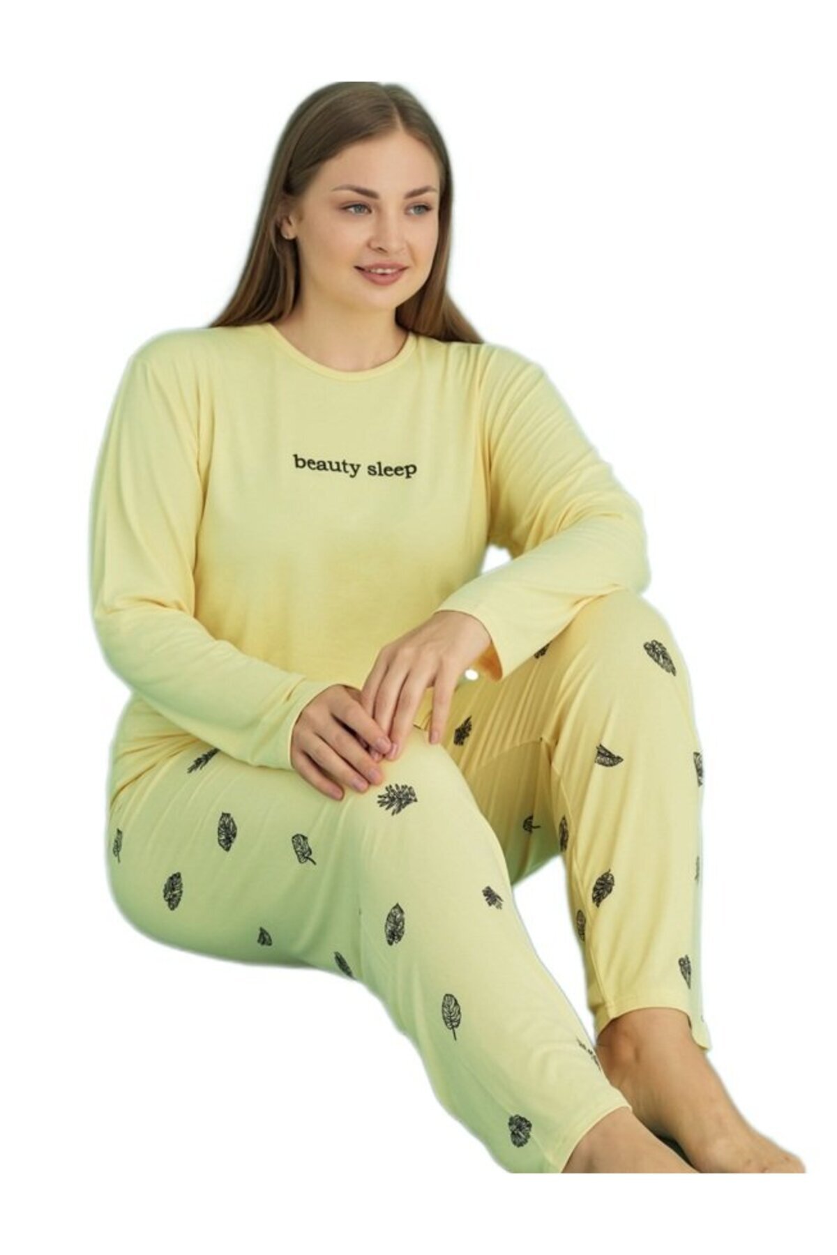 Büyük Beden Kadın Pijama Takımı Yumuşak ve Rahat Dokulu 3XL–5XL