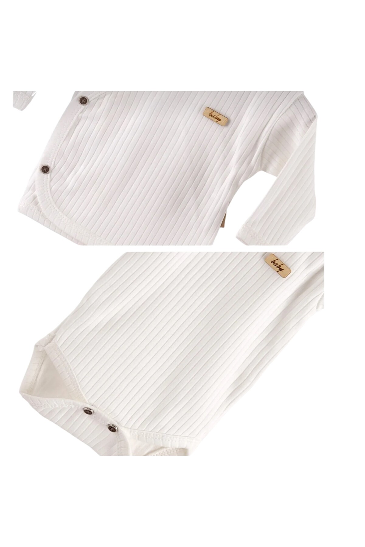 BYS BABY FASHION % 100 Organik Pamuklu Raporlu Kumaş 7'li Yenidoğan Kız - Erkek Bebek Hastane Çıkış Seti fotoğrafı 4 (önizleme)