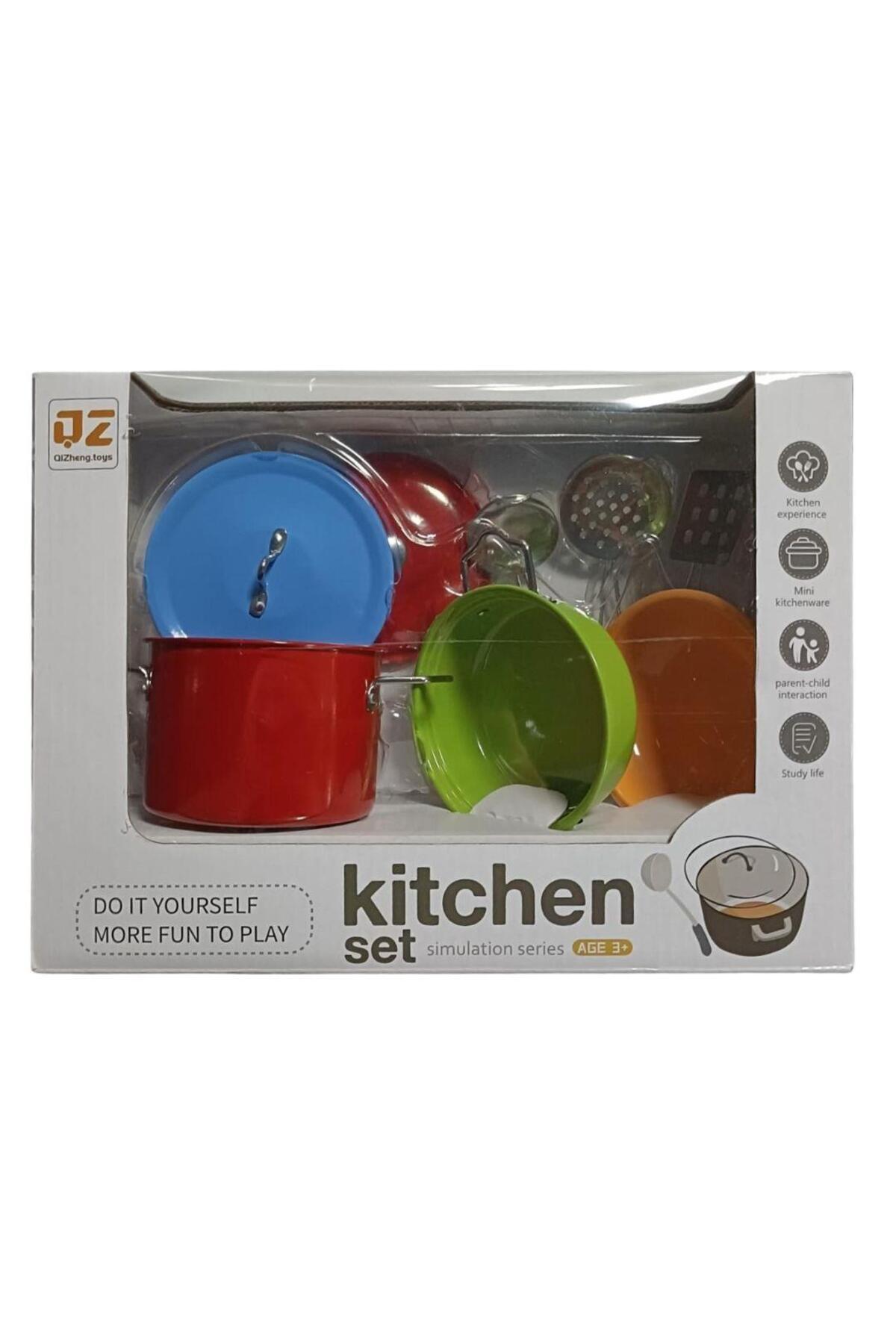 Mega Oyuncak Metal 8 Parça Yemek Pişirme Seti