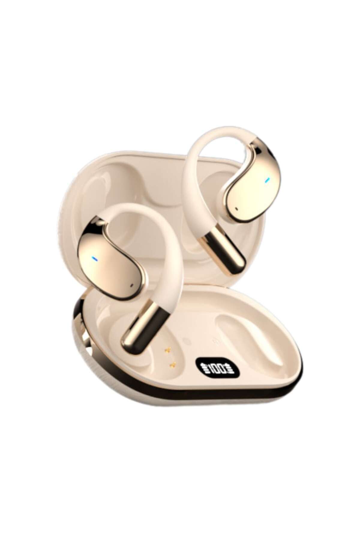 A ATAB-Wireless Open-Ear Headphones with AI Real-Time Translation, 144 Languages, Bluetooth 5.4, Beige, A A 3