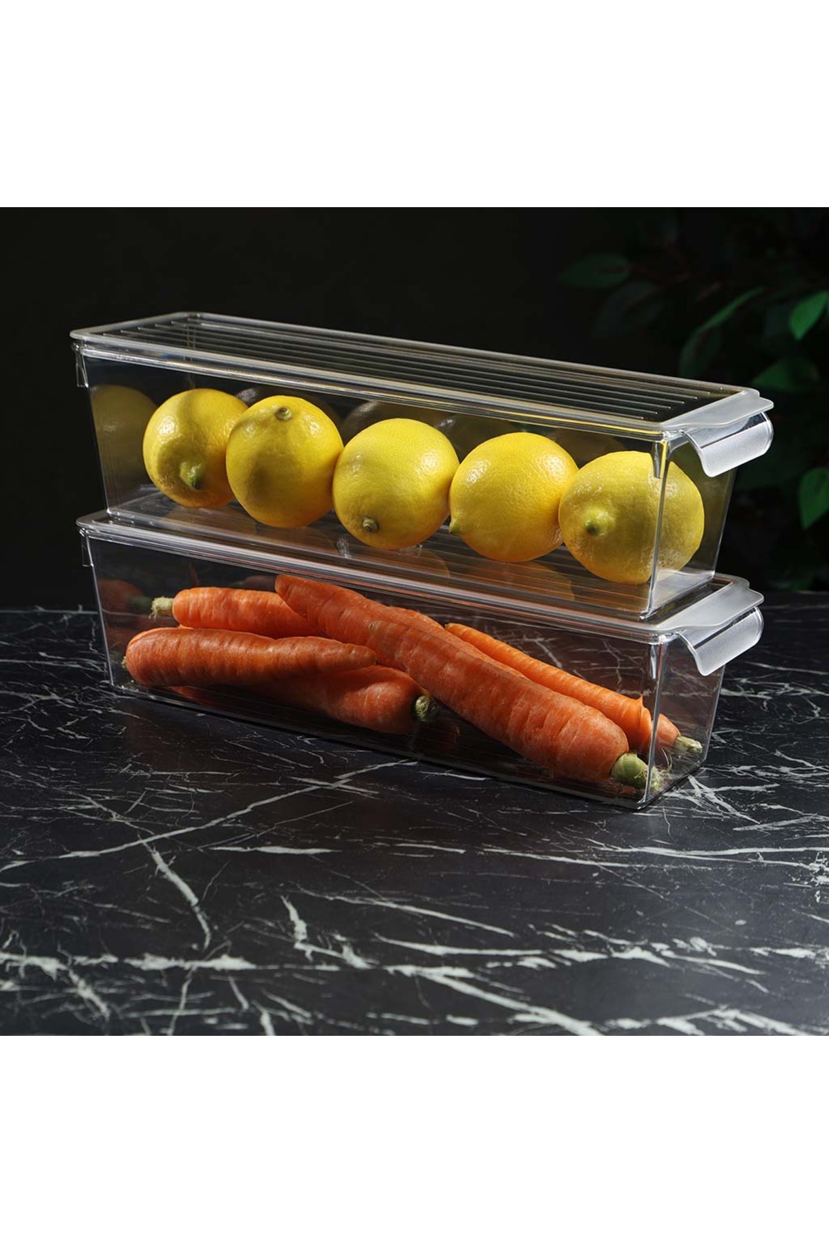 devigo-Refrigerator Organizer with Lid – Transparent, Unbreakable and Scratch-Resistant S 5