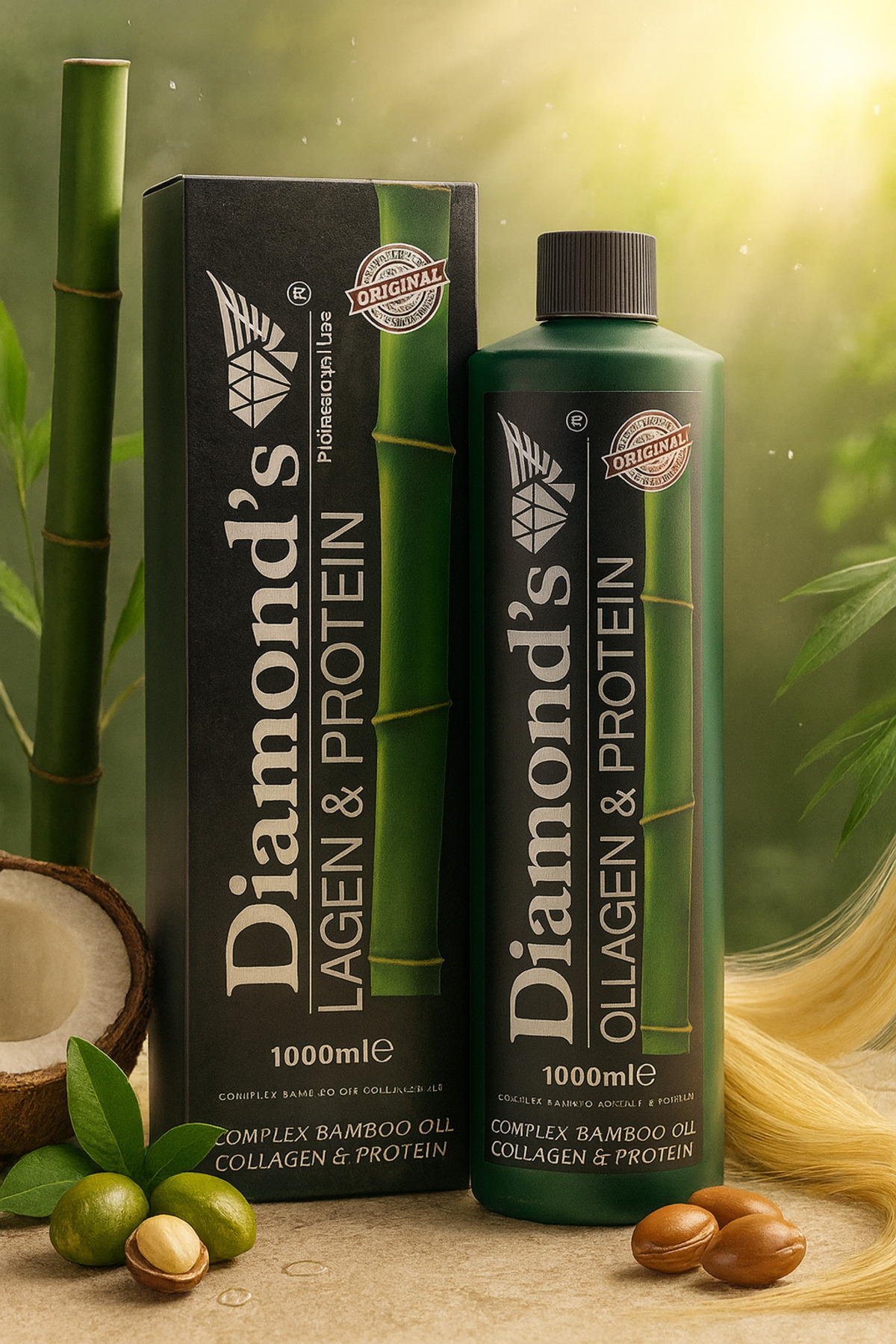 Diamond’s Collagen & Protein Saç Bakım Keratini – Bambuk Yağı Kompleksi – 1000 ml — yewe894 — تصویر 3 از 3
