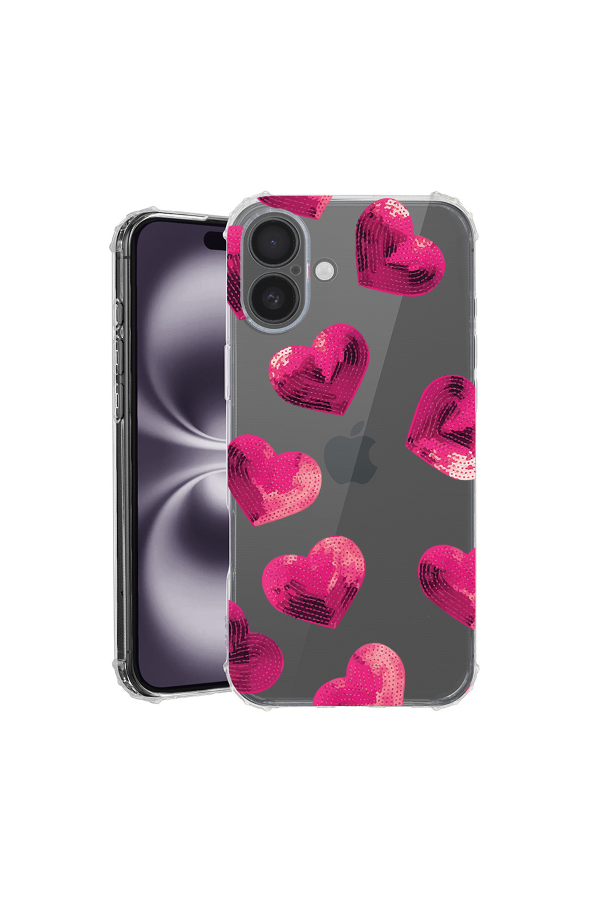 bestcase-Anti Shock Back Case For Apple iPhone 16 Plus, Heart Pattern, AS 987 1