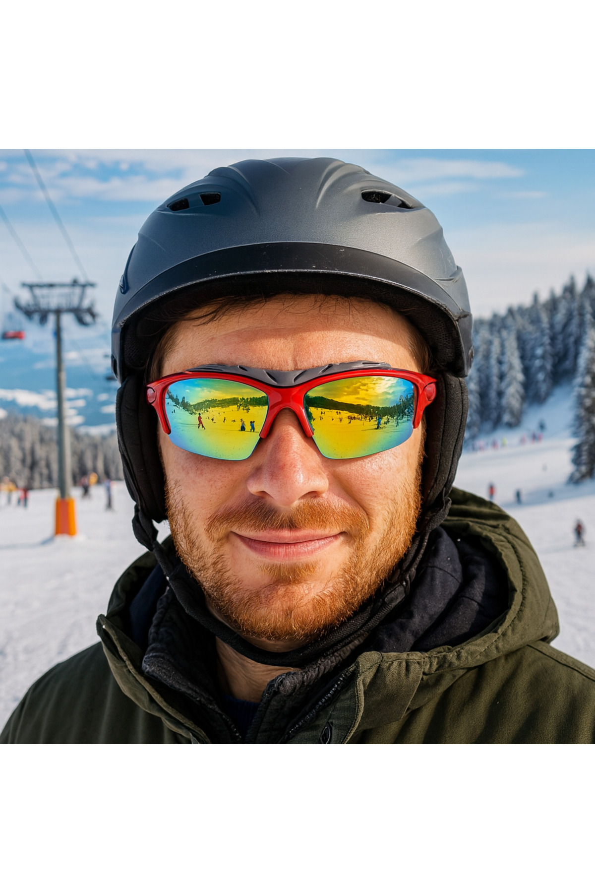 Angel Eyes Kayak Gözlüğü Antifog Ventilli Uv Korumalı Güneş Kar Gözlük Kırmızı Turuncu Aynalı Snowboard Sporu