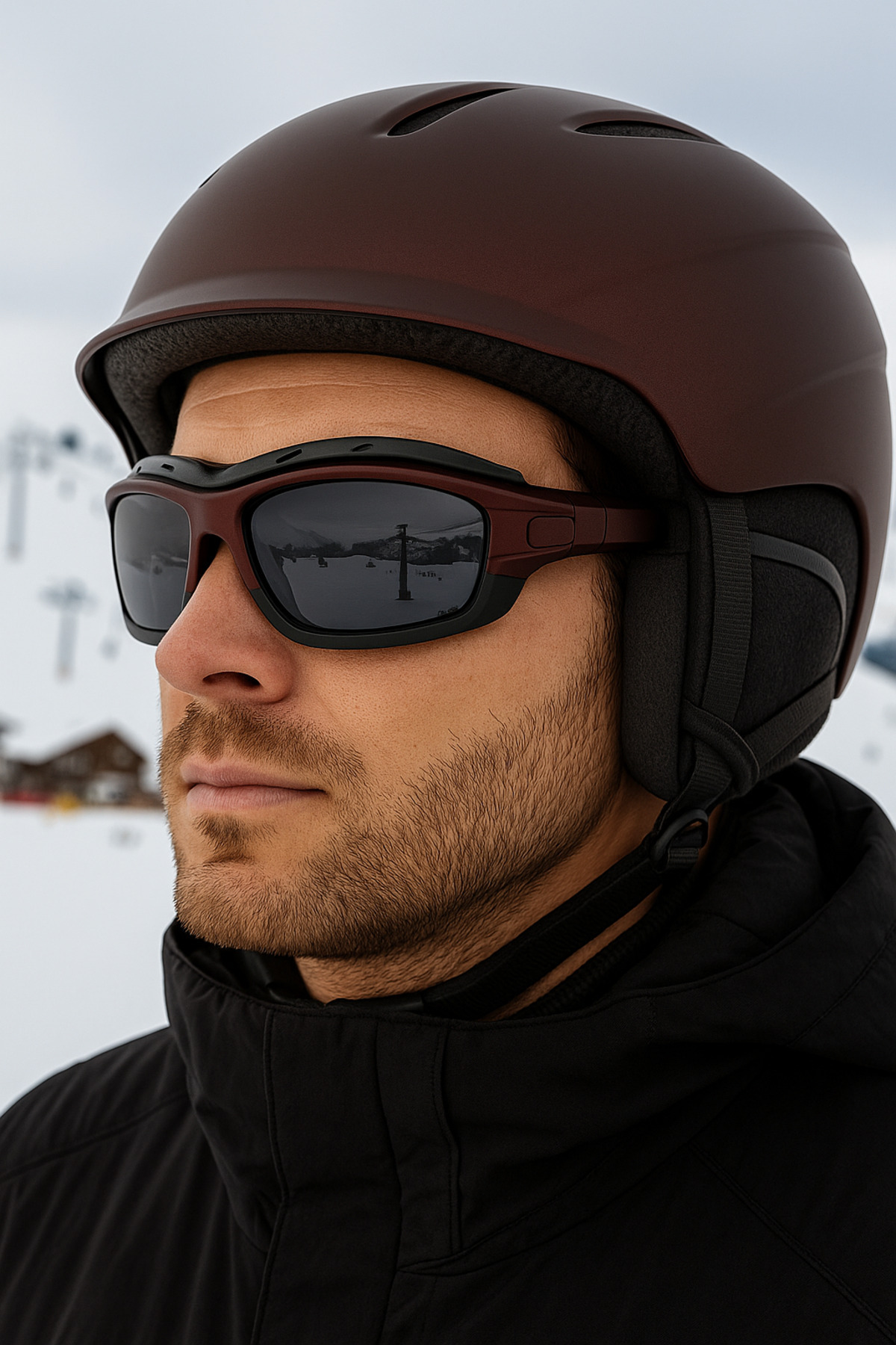 Angel Eyes Kayak Gözlüğü Antifog Ventilli Uv Korumalı Güneş Kar Gözlük Siyah-Füme Snowboard Sporu