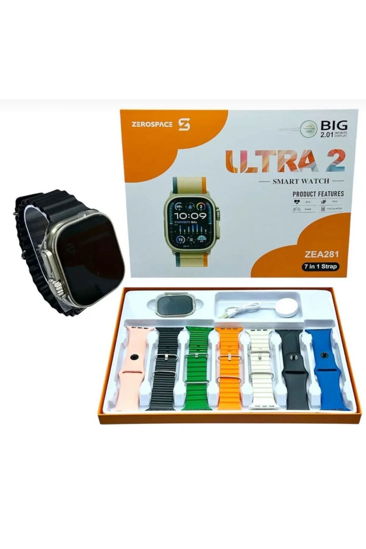 ULTRA-2 PCS COMBO Smart Watch With Amoled Display,7 Custom Straps Advanced Health & Fitness Tracking 2