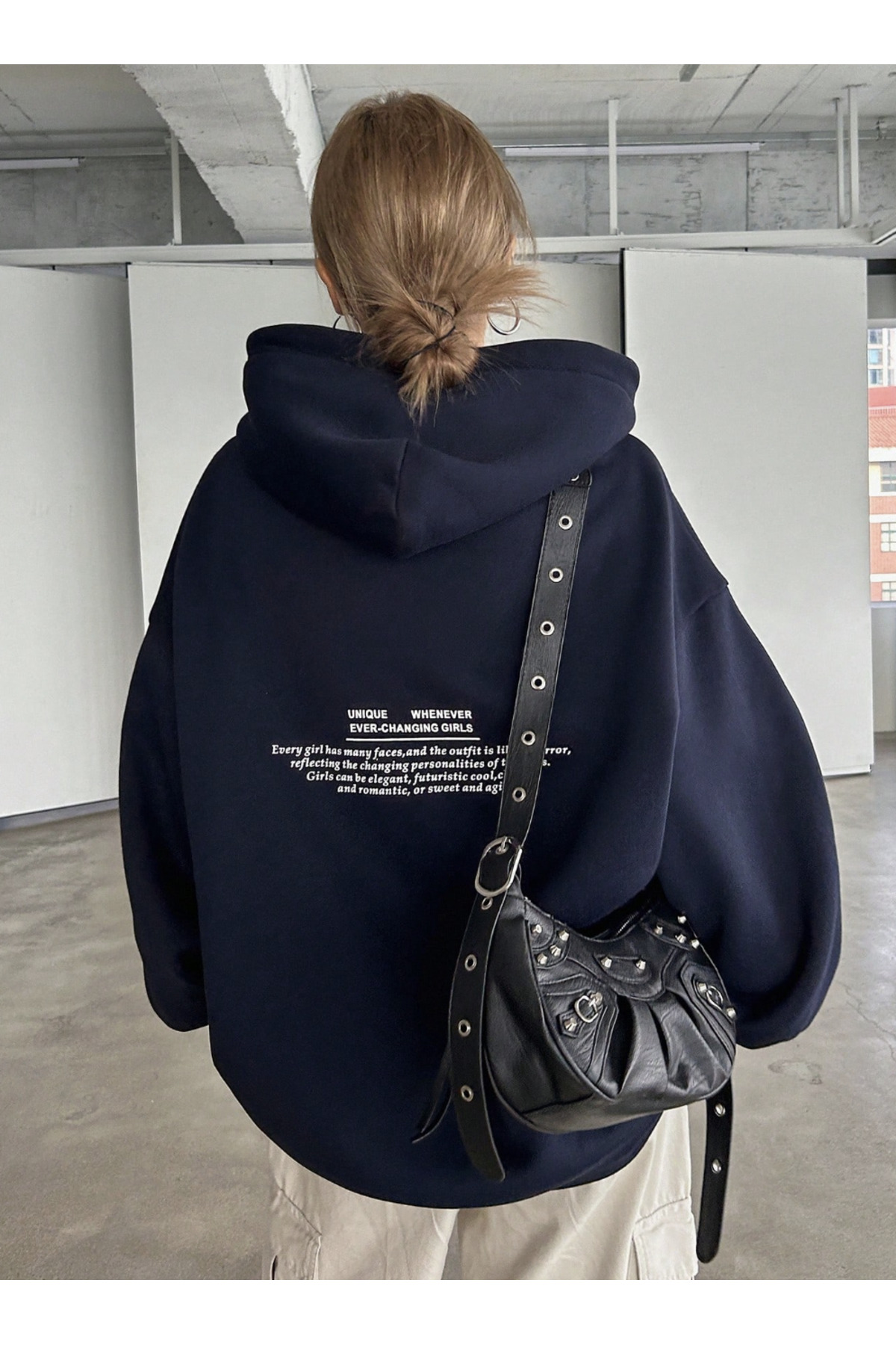 COHERENT Yeni Sezon - Unisex Kadın/Erkek UNIQUE Özel Baskılı Renkli Oversize KAPÜŞONLU Pamuklu Sweatshirt