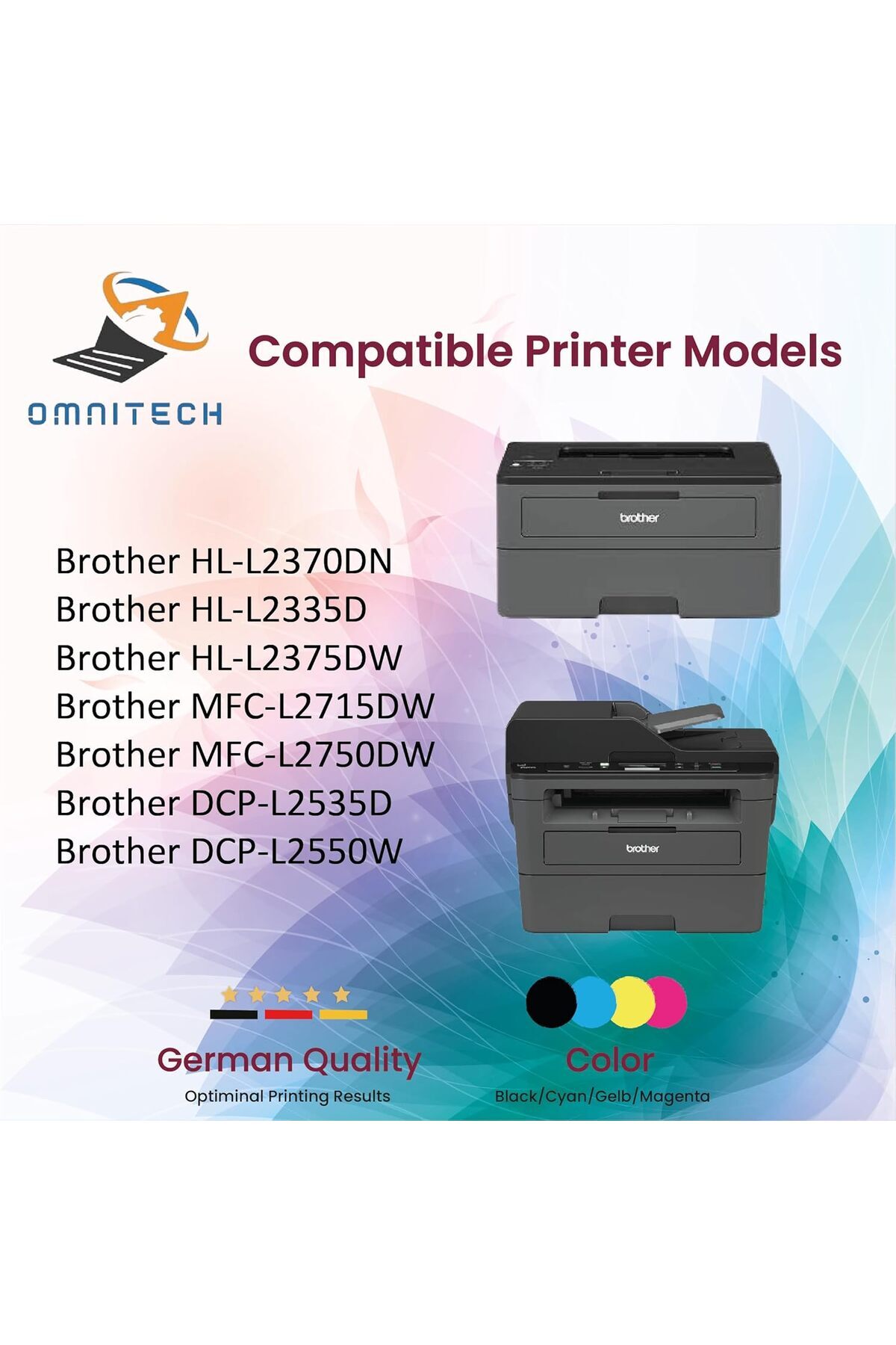 Omnitech-Omni Tech DR-2405 Black High Yield Drum Unit - Compatible with Printer Brother HL L2370DN, L2335D, L 7