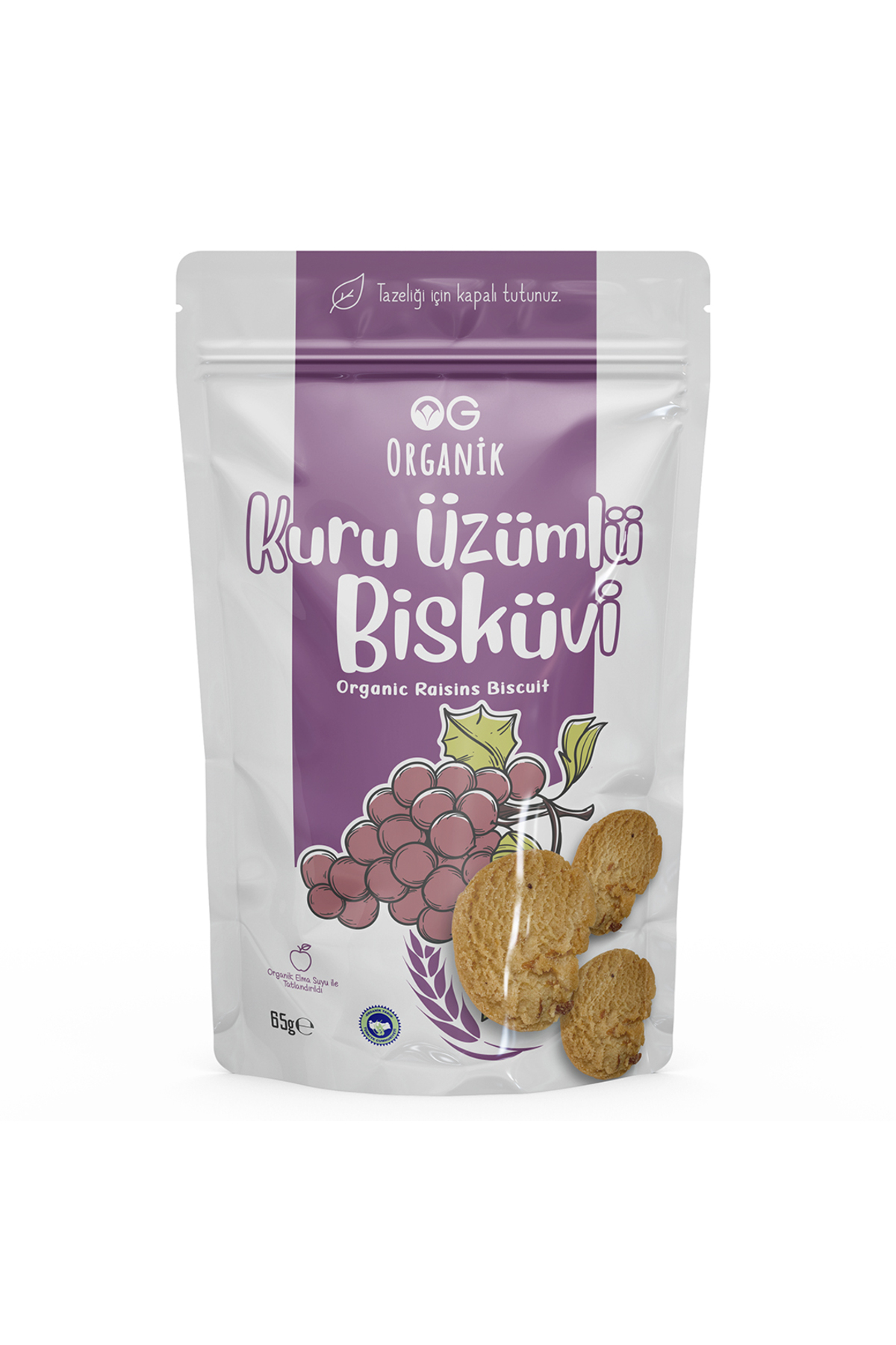 OG natural Organik Üzümlü Bisküvi 65 gr