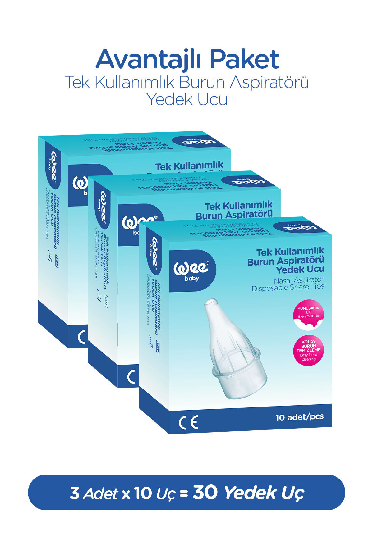 Wee Baby Burun Aspiratörü Yedek Uç Seti (10x3 30 Adet) fotoğrafı 2 (önizleme)