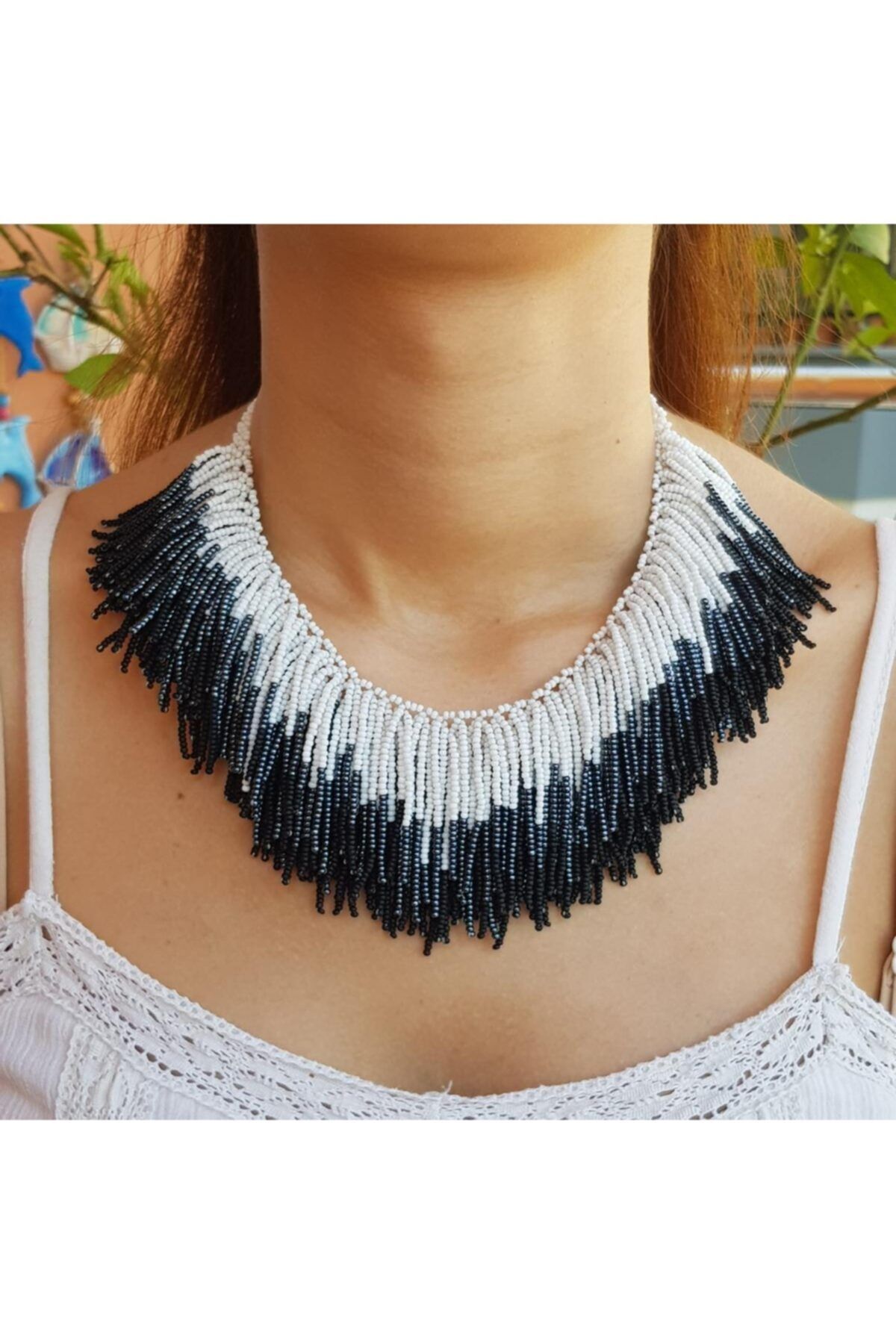 Orange deals bead necklace
