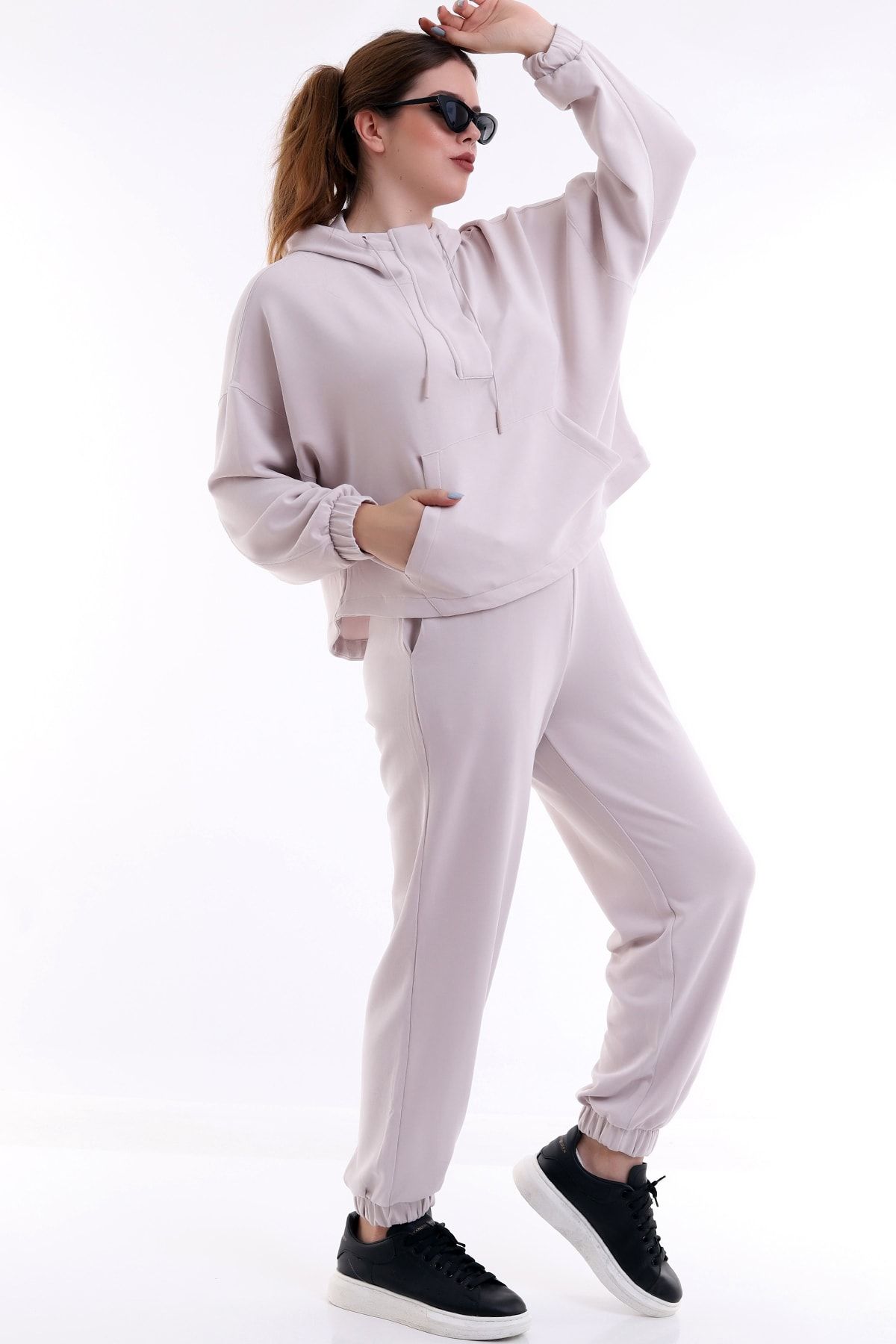 Dreamlike Hooded Pocket Sweat Pocket Waist Drawstring Jogging