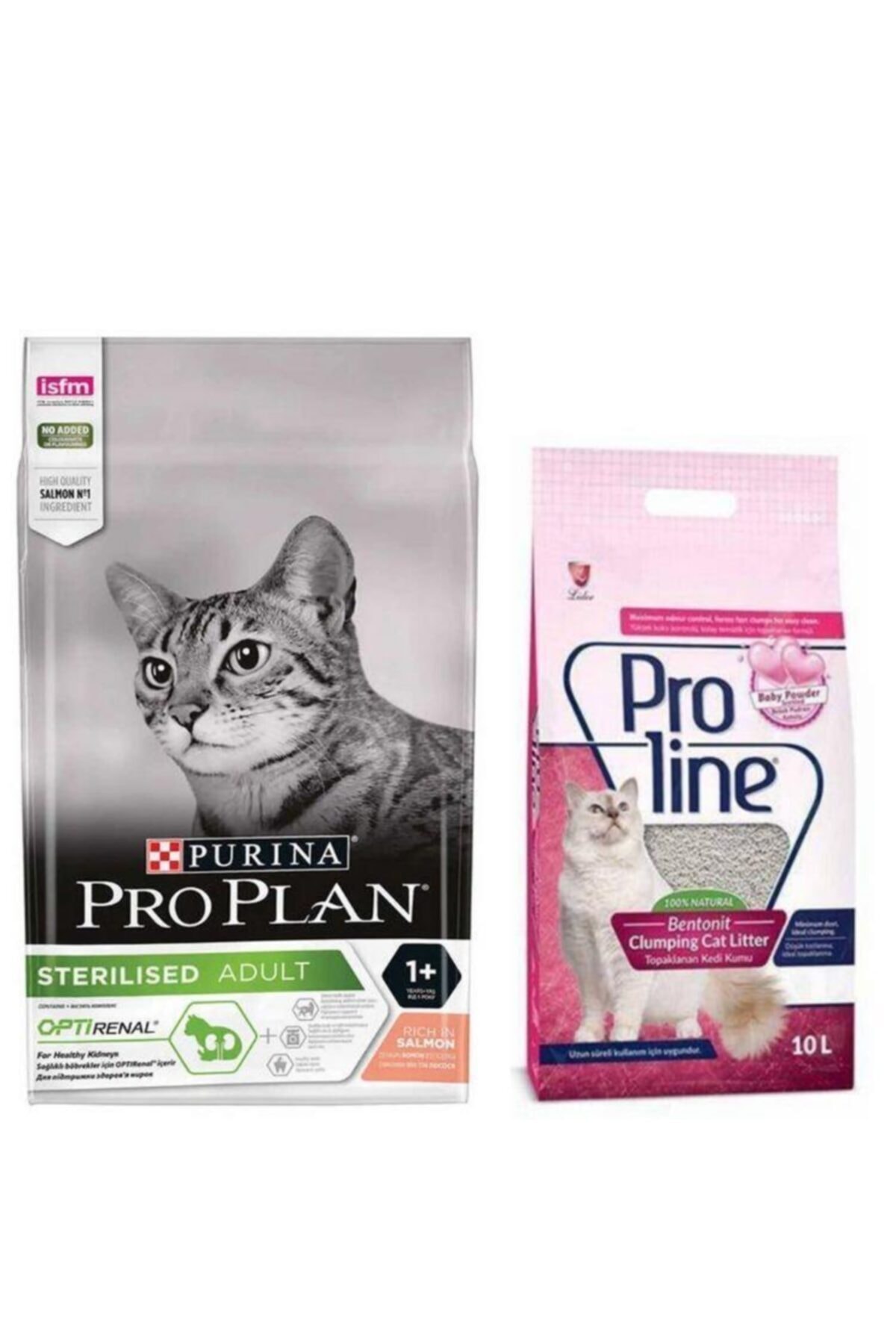 Proplan Pro Plan Sterilised Somonlu Kısırlaştırılmış Kedi Maması 10 Kg - Pro Line 10 Litre Kum Hediye (bebek