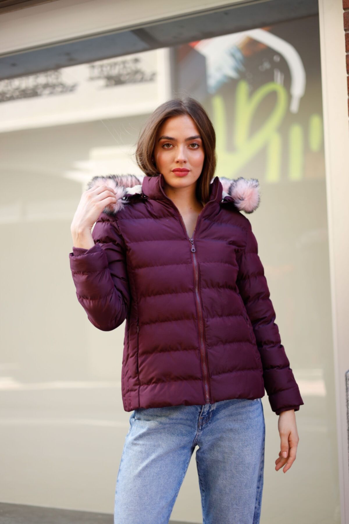 Womens jacket clearance with removable hood