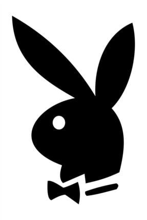 Playboy Tavşan Sticker Oto Sticker 30 X 20 cm Siyah 895258220615