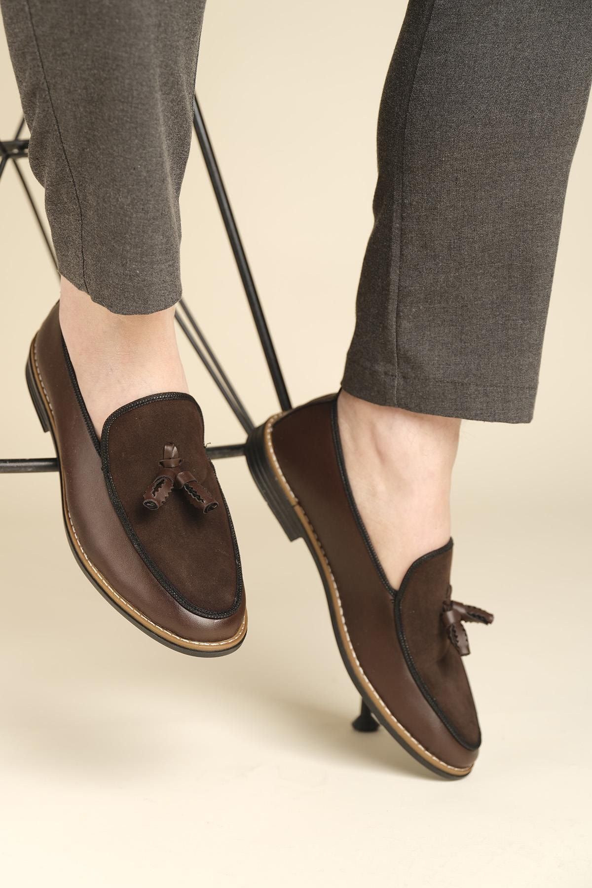 Oksit Elian Süet Detaylı Erkek Loafer