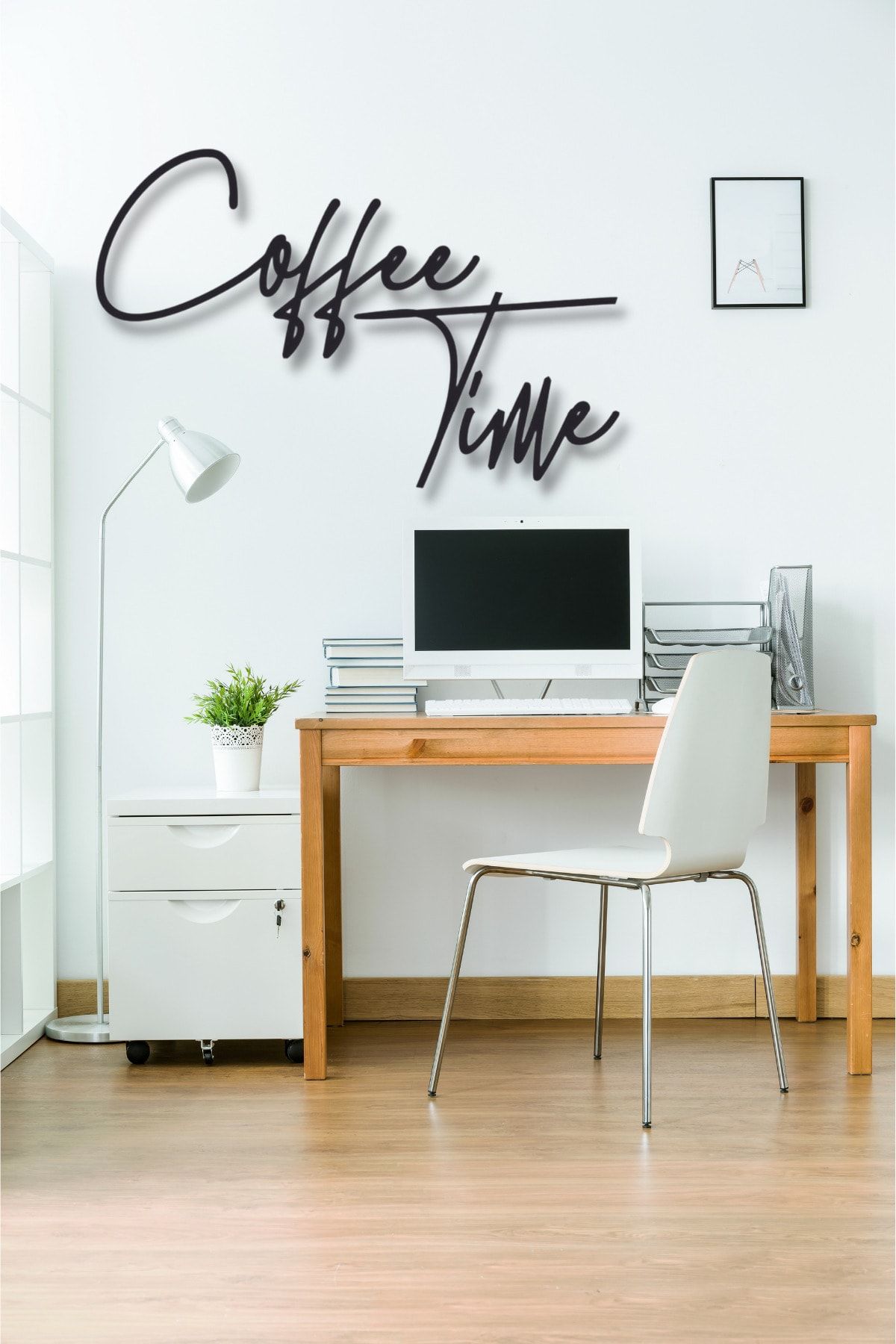 NT Handmade-Black Wooden Coffee Time Coffee Time Wall Decoration Writing Wall Decoration for Kitchen Cafe 45x30 cm Painting 2