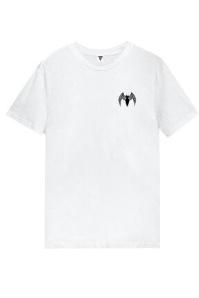 Venom Logo Baskılı Kısa Kollu Beyaz Gamer Tişört