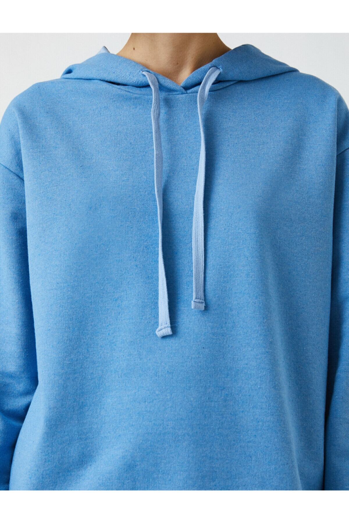 سویشرت زنانه آبی کوتونKoton | 2KAL68401IK اورجینال - تصویر 5