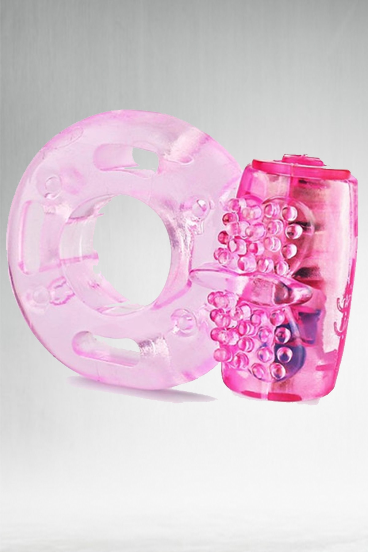Titreşimli Pembe Klitoral Vibrasyon Ekstra Uyarıcılı Penis Halkası+temileme Solüsyonu 3