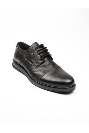 1032 Klasik Erkek Deri Ayakkabı Siyah Siyah-43 22KNOBM1032S00143