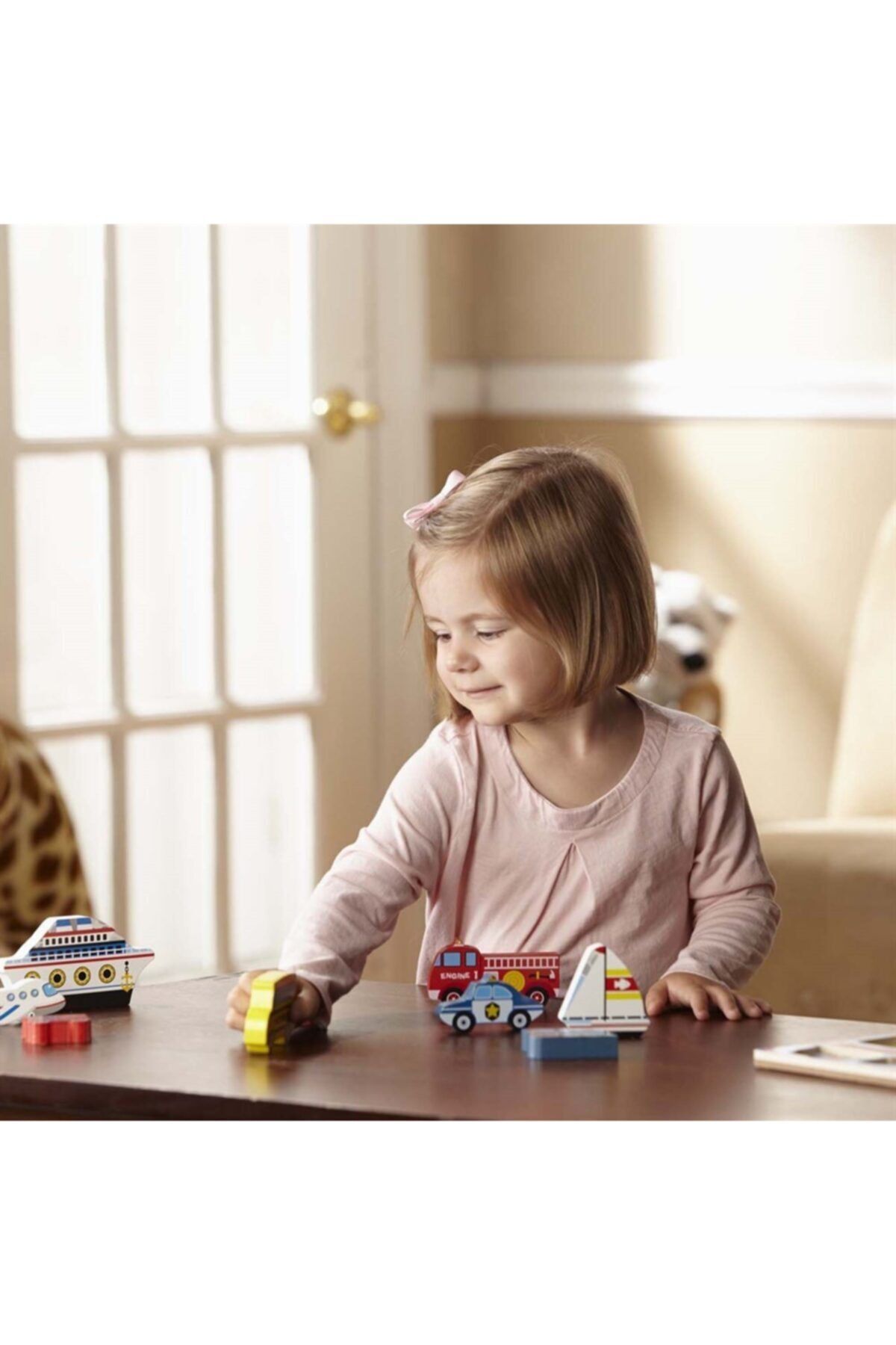 اسباب بازی های چوبی چند رنگ Melissa Doug پازل چاق ملیسا و داگ وسایل نقلیه Melissa & Doug