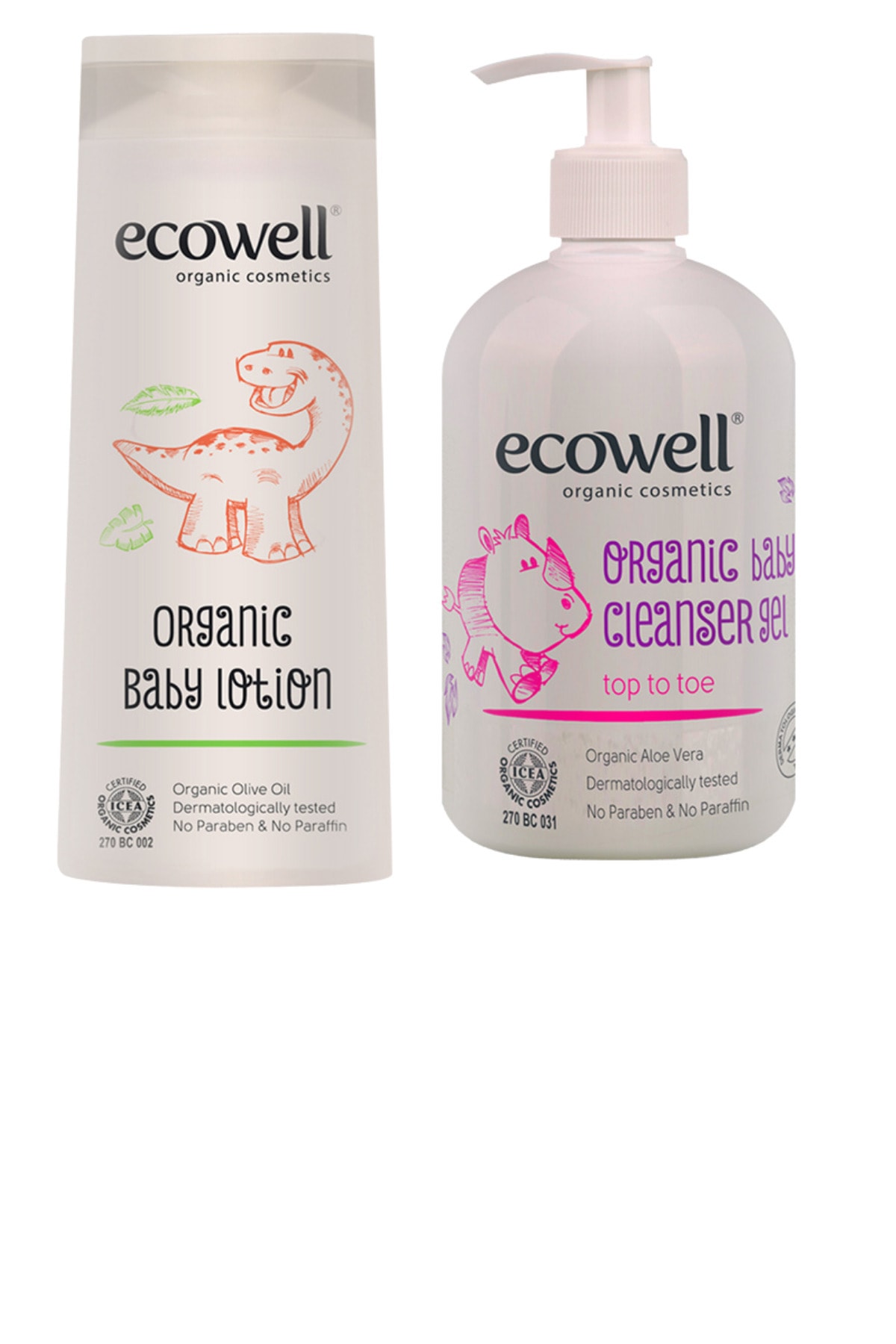 Ecowell Organik Bebe Losyonu + Organik Bebek Temizleme Jeli