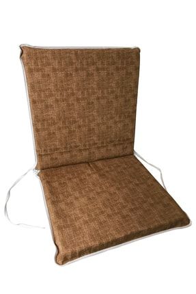 Komutan Sandalye Minderi Arkalıklı Minder Bahçe Sandalye Minder - Kahverengi CNT0068