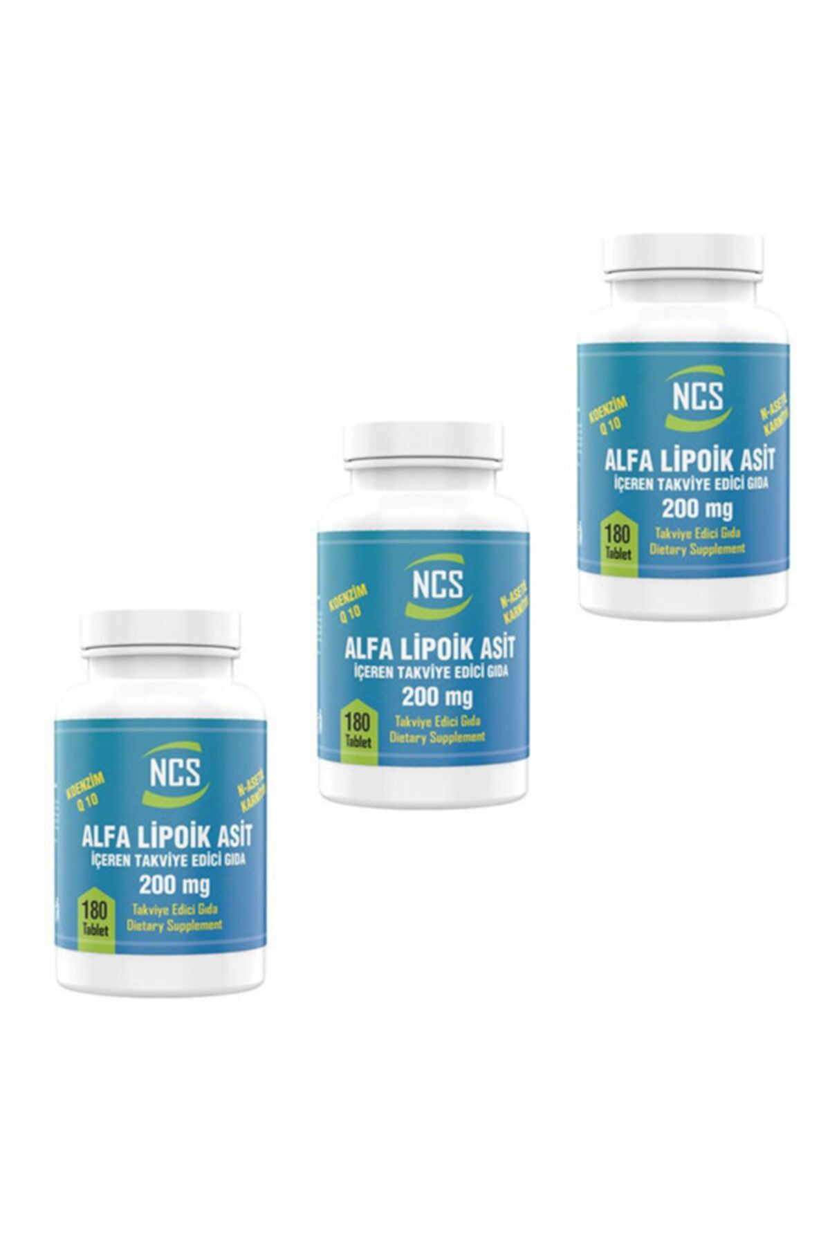 NCS L-carnitine Alpha Lipoic Acid Koenzim Q10 180 Tablet 3 Kutu