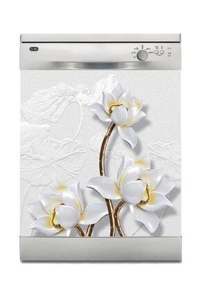 Bulaşık Makinesi Sticker Kaplama Beyaz Eşya Kaplama 3d Çiçek Dekor BUL-402